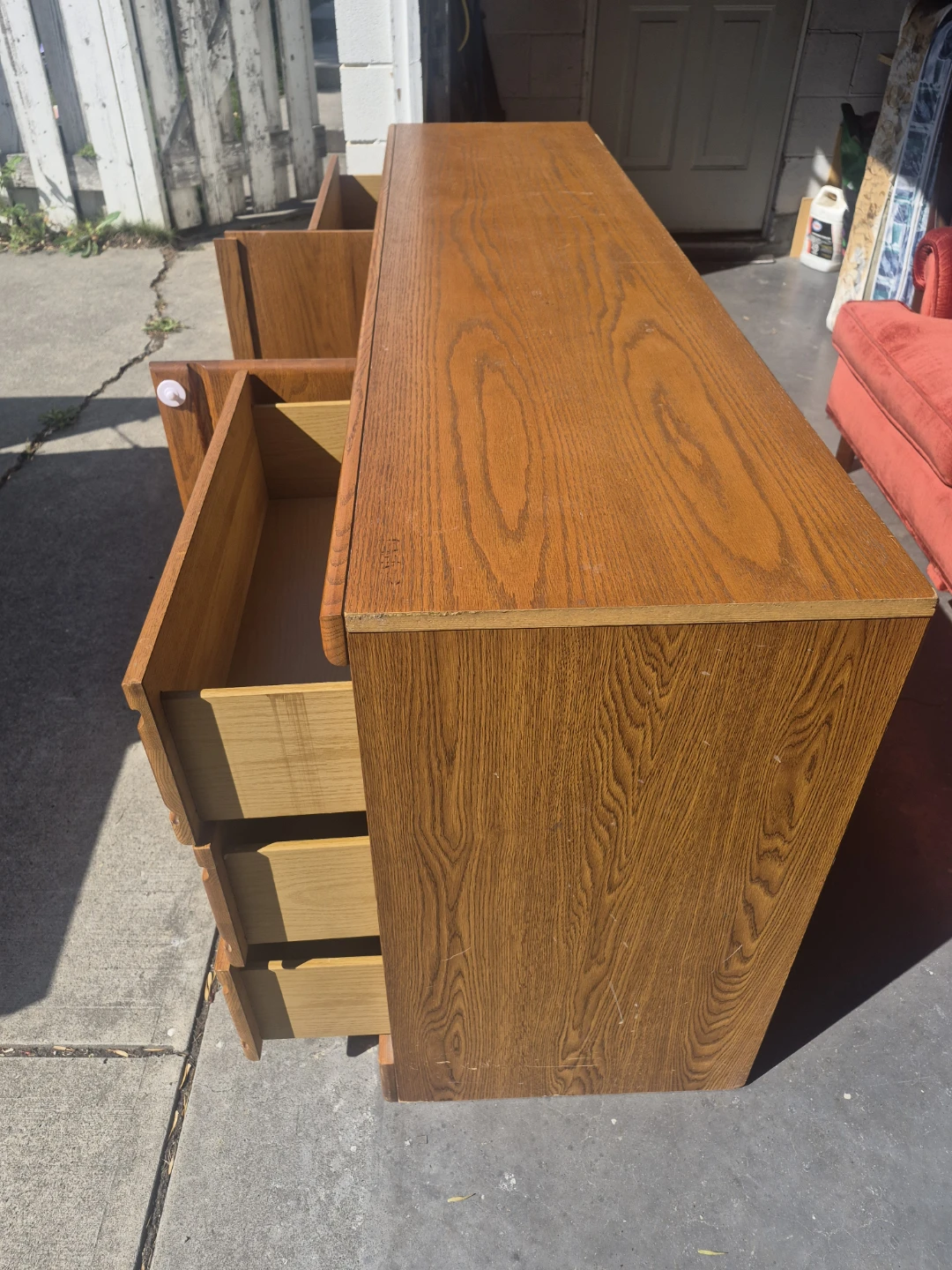 Oak Dresser with Drawers and Cabinet Doors - photo 4