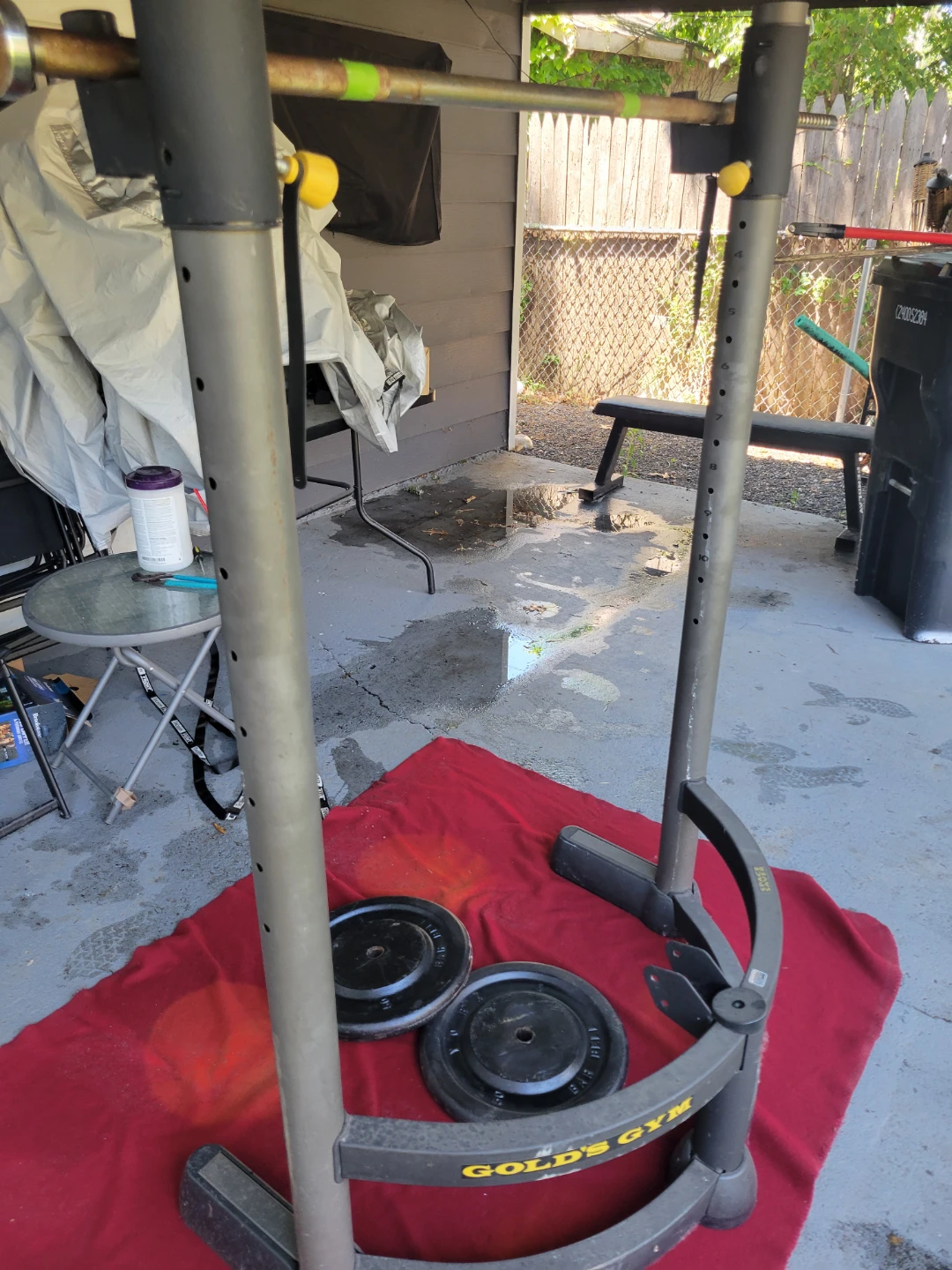 GOLD'S GYM  SQUAT RACK 1"HOLE PLATES 100LBs. - photo 3