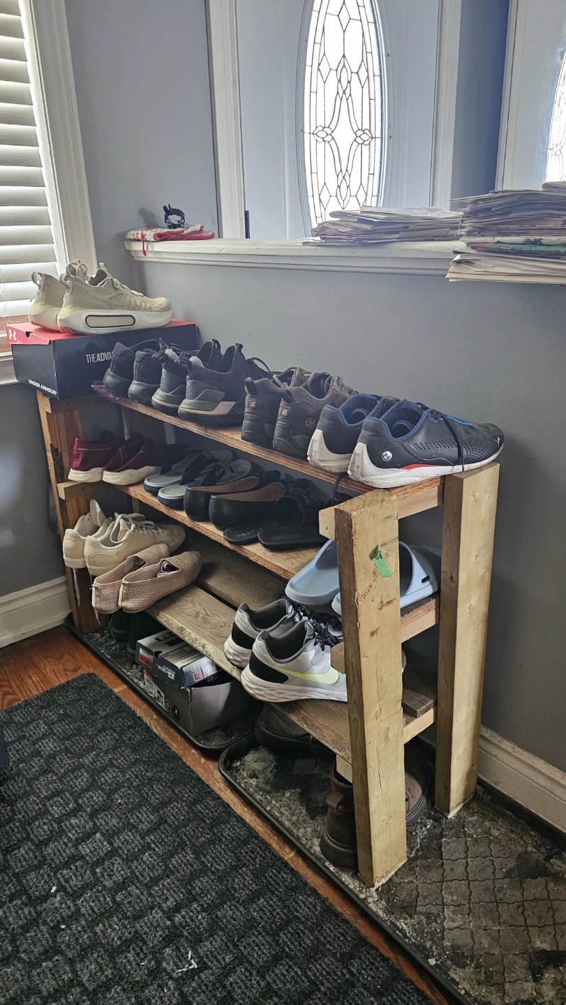 Custom wooden multi-tier shoe rack - photo 2