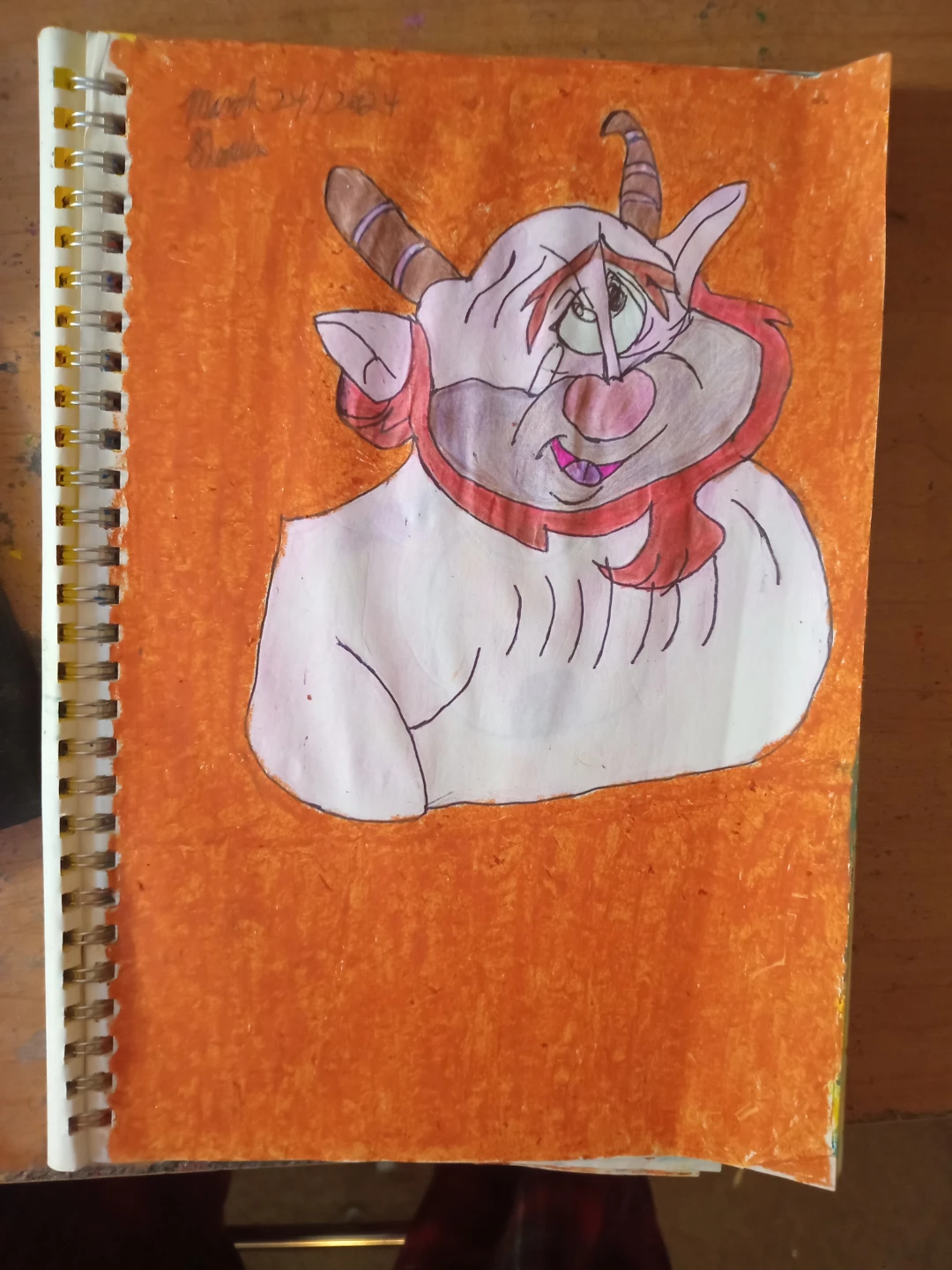 ORANGE BACKGROUND FAMOUS CHARACTER DRAWING - photo 2