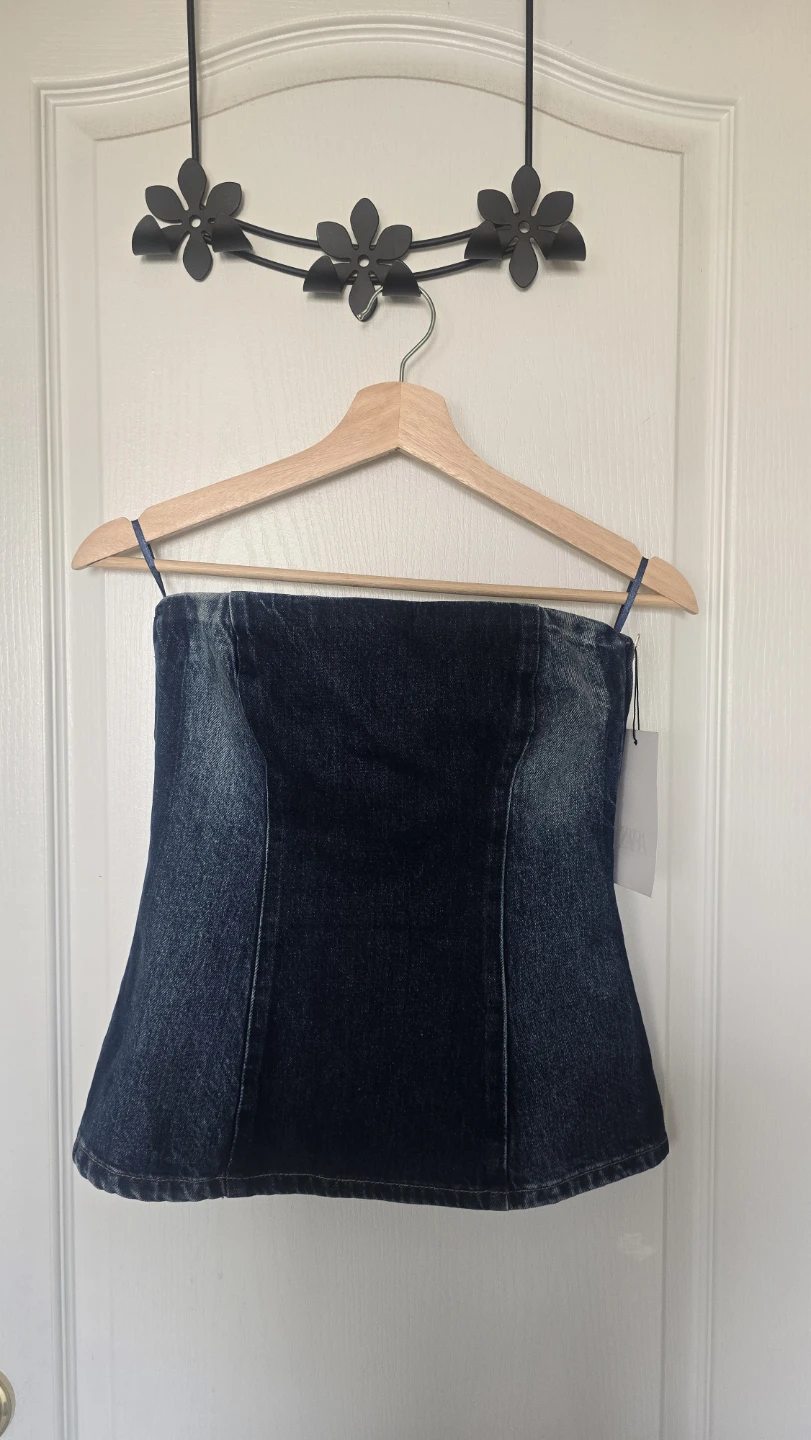 Zara Denim Corset Top