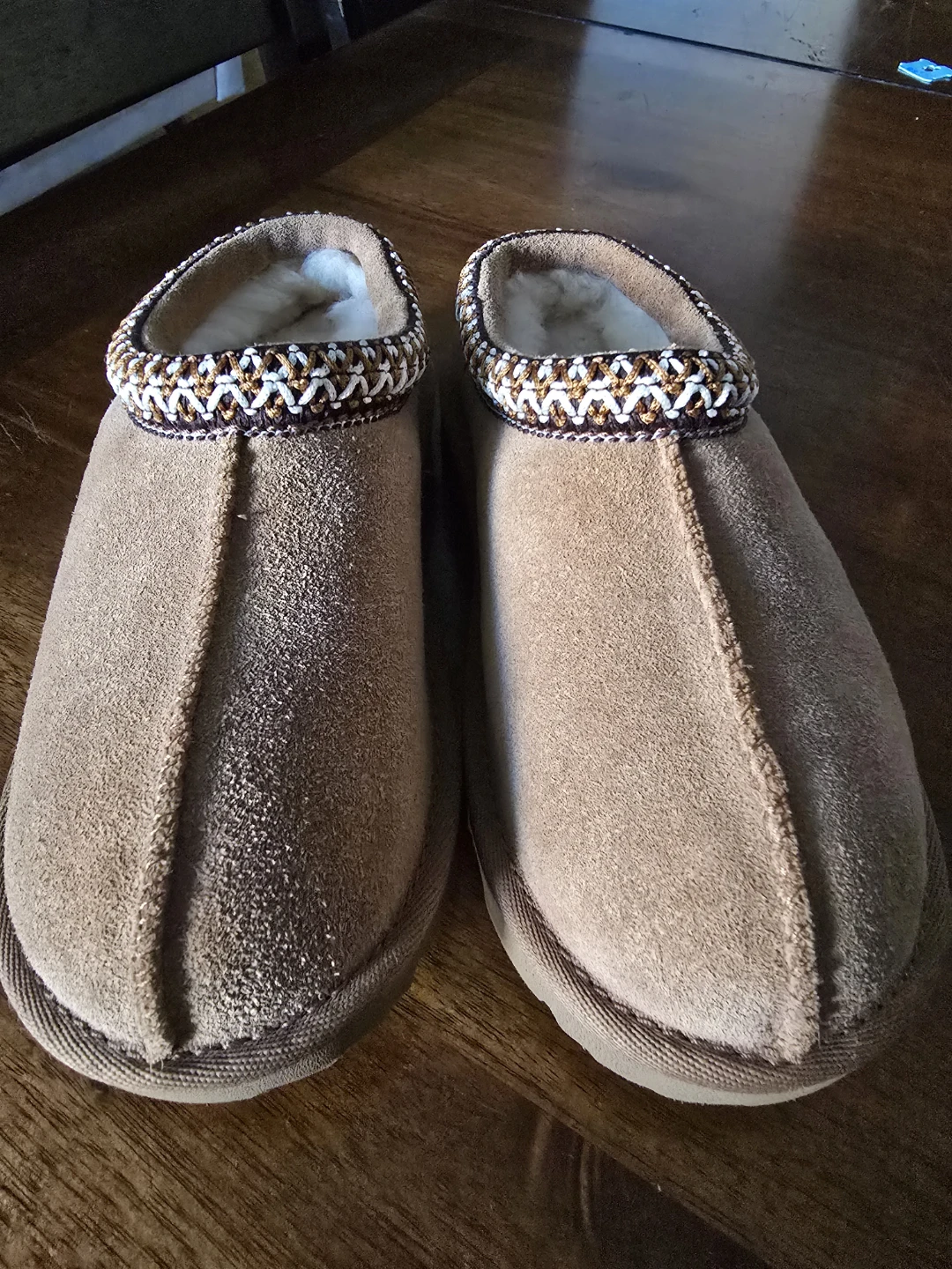 UGG Brown Suede Shearling Lined Slippers Size 13 - photo 2
