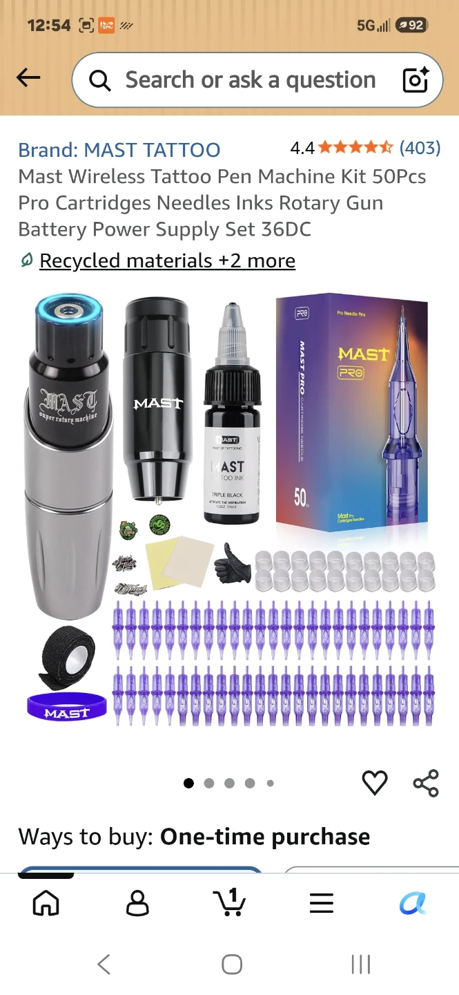 MAST Wireless Tattoo Pen Machine Kit with 50 Cartridges