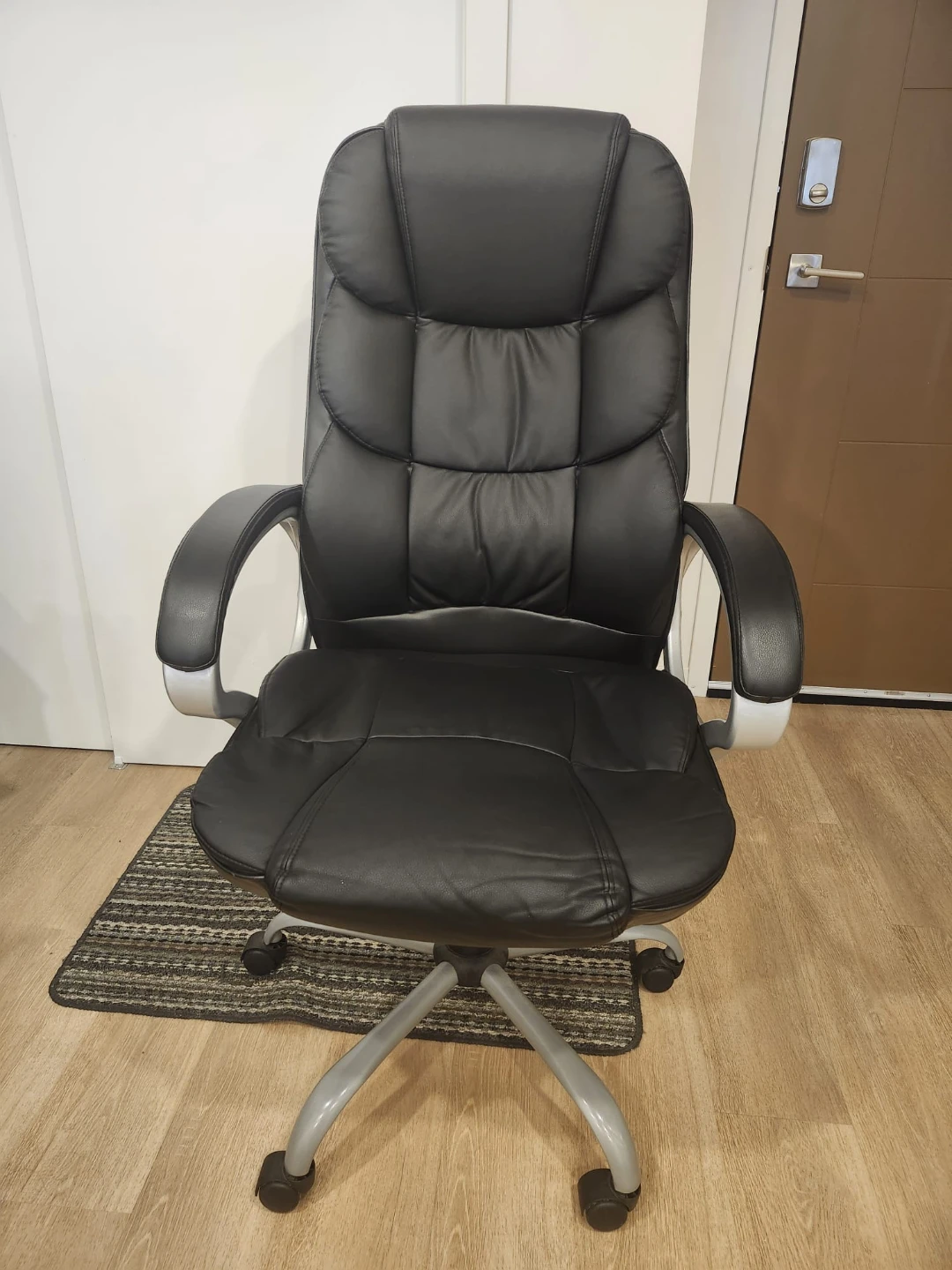 Black Faux Leather Office Chair