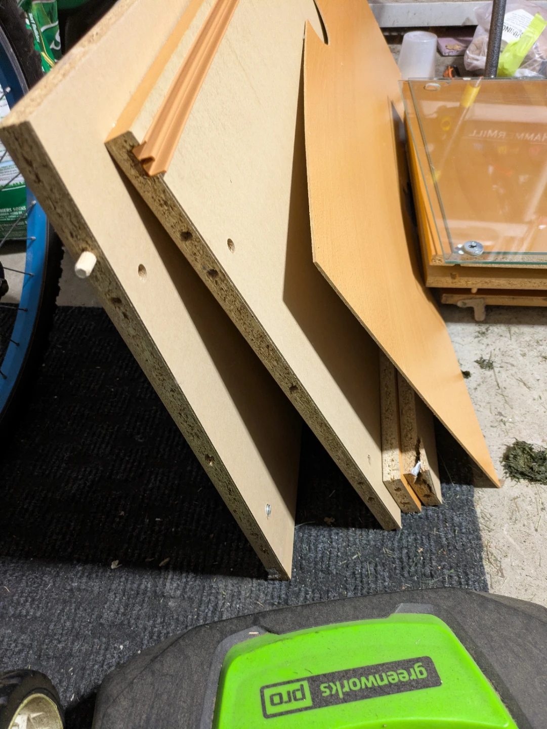 As Is - Wood and Glass Shelf Unit Parts - photo 2