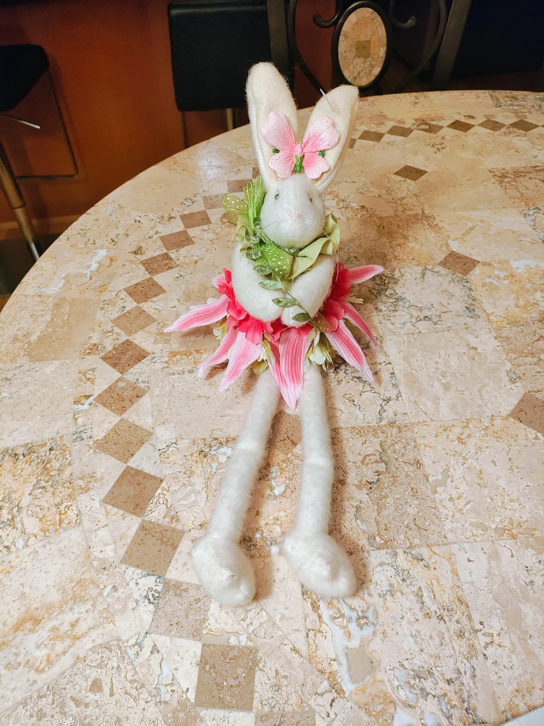 Charming Felt Ballerina Easter Bunny Figurine (17”)