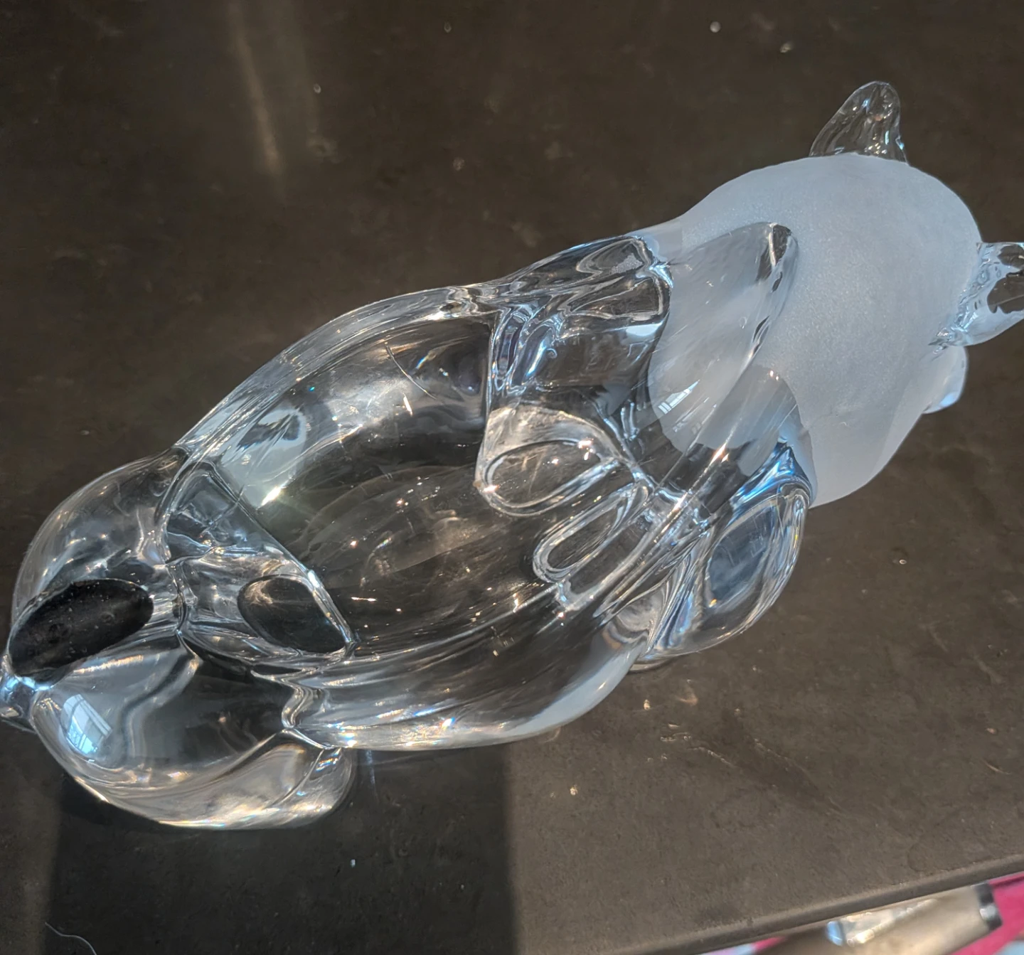 Heavy Vintage Crystal Animal Ashtray or Trinket Dish - photo 2
