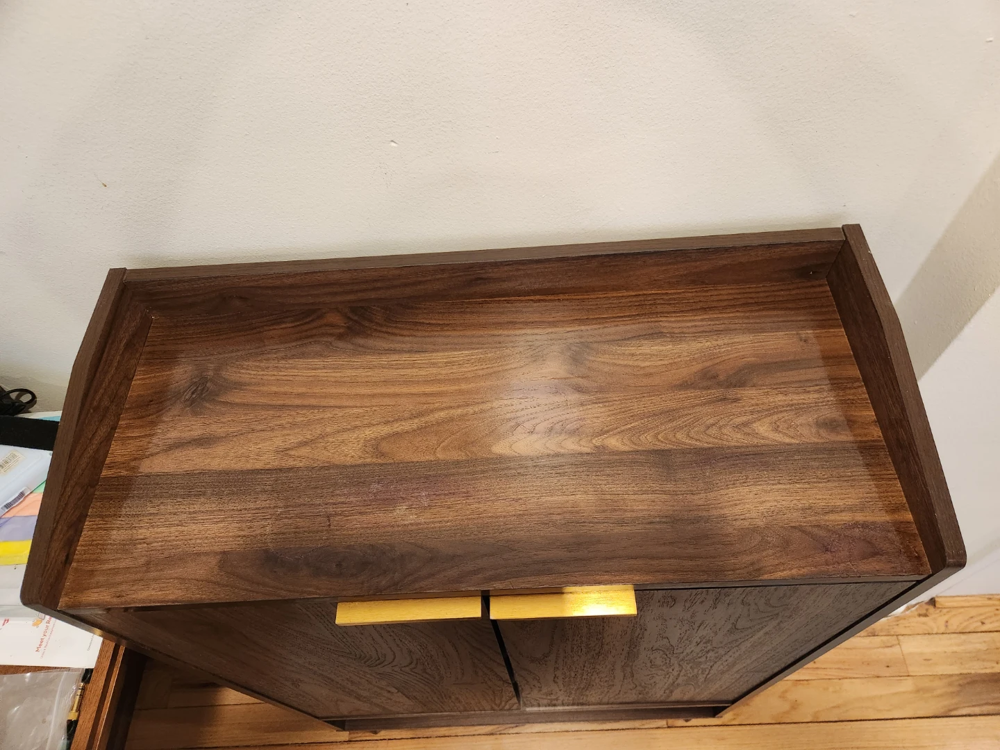 $20 Wooden Shoe Cabinet with Gold Handles - photo 3