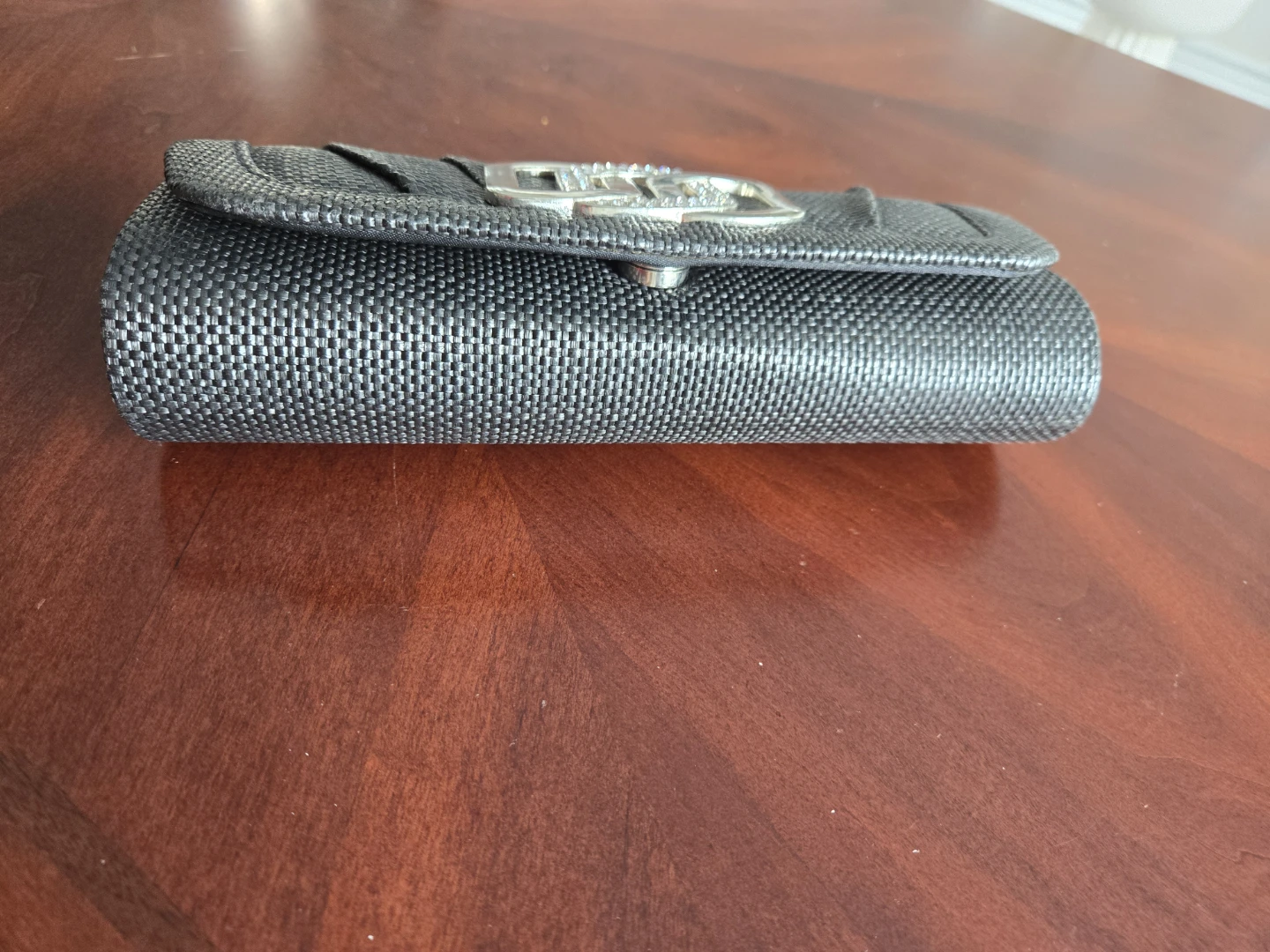 Black Clutch Purse with Rhinestone Clasp - photo 3