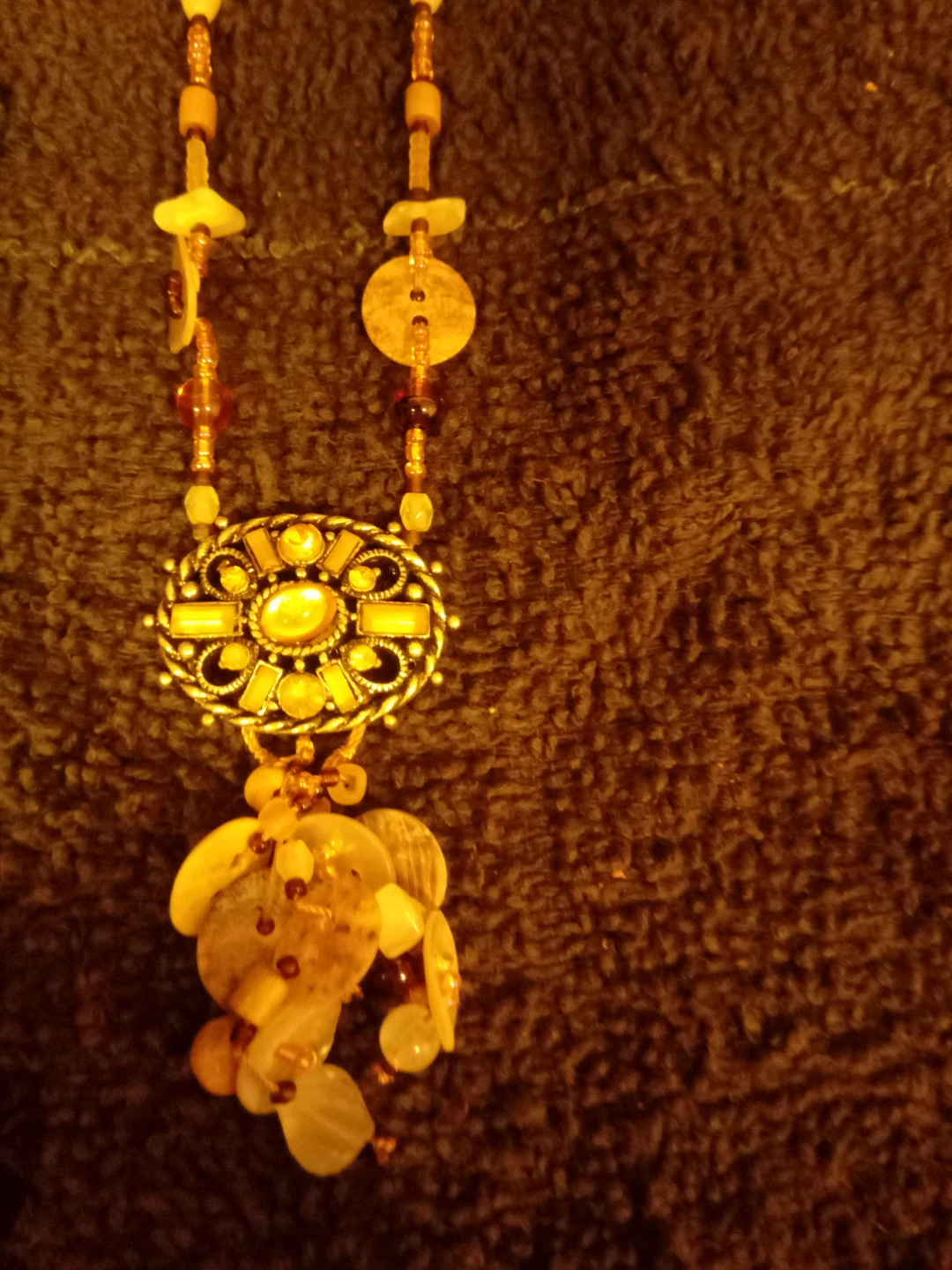 Bohemian Beaded Necklace with Pendant