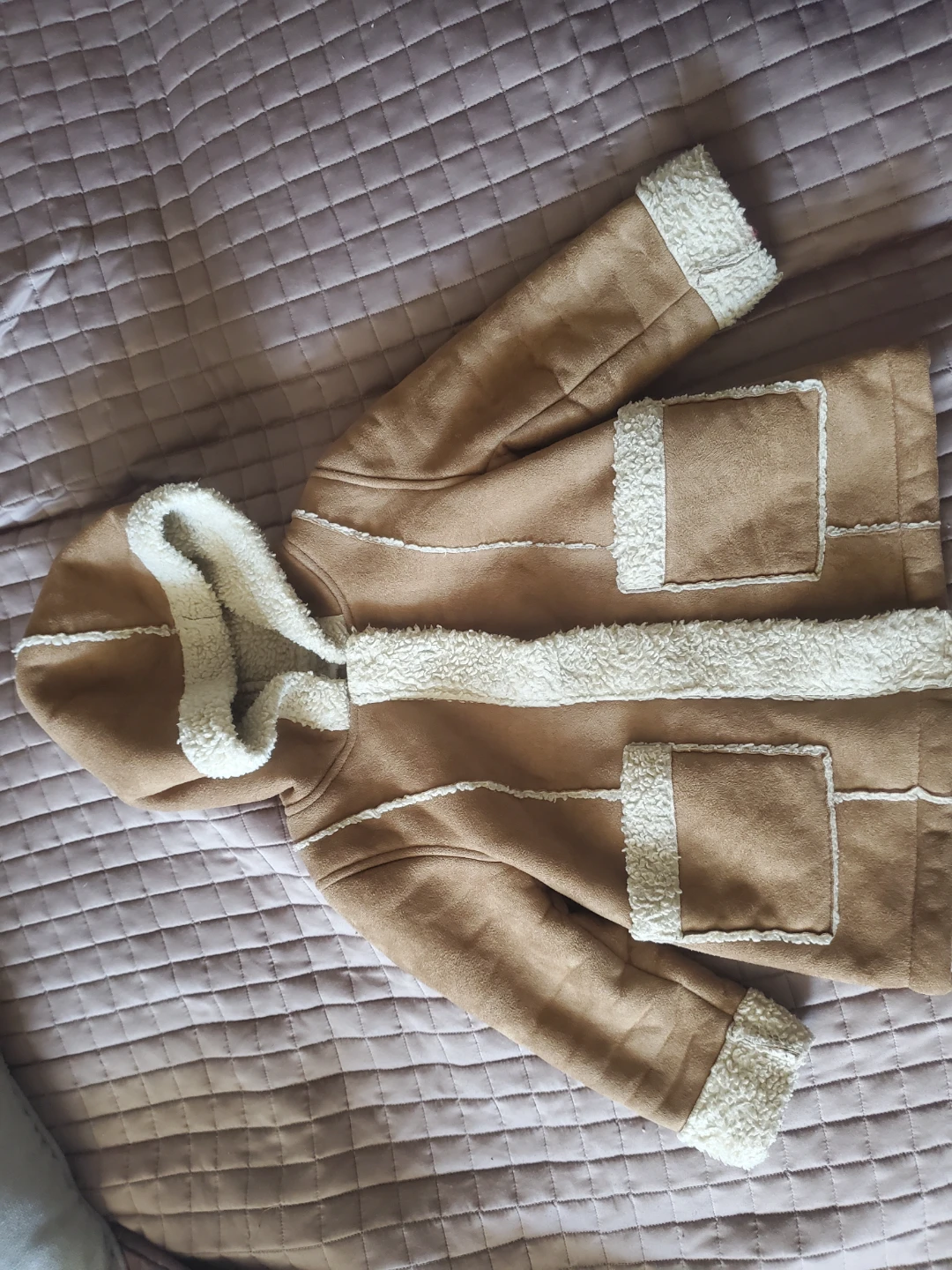 Toddler Faux Suede Sherpa Jacket – Size 3t