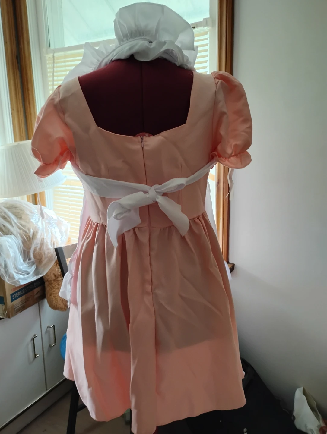 Pink Maid Dress Costume Set with Apron and Accessories XL - photo 2