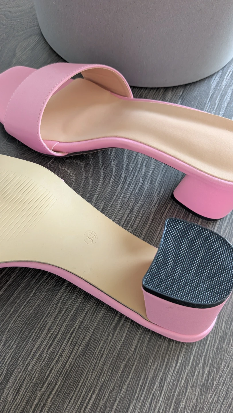Pink Block Heel Sandals - True pink, no filter - photo 2