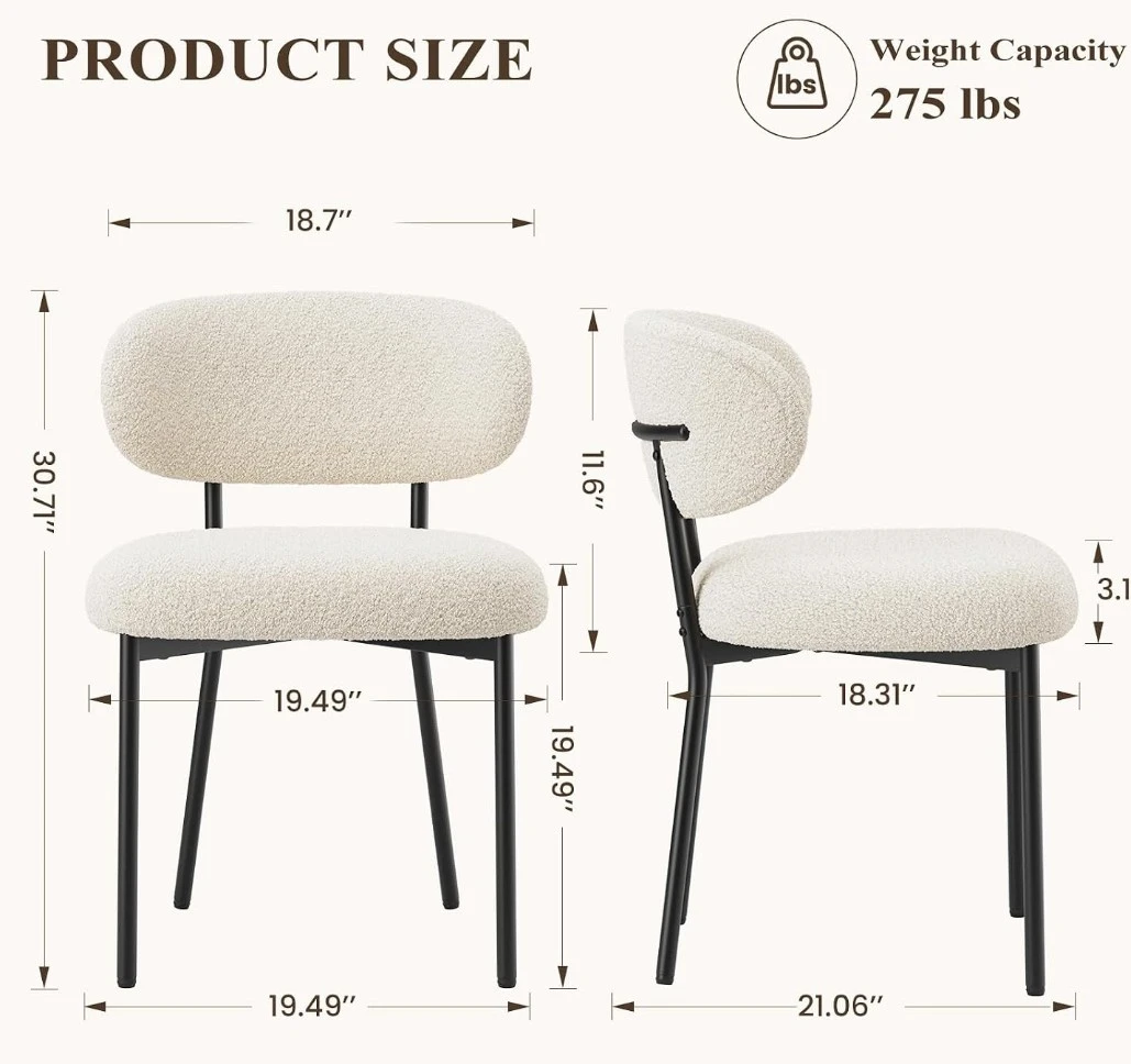 Set of 4 dining Chairs - White - photo 5
