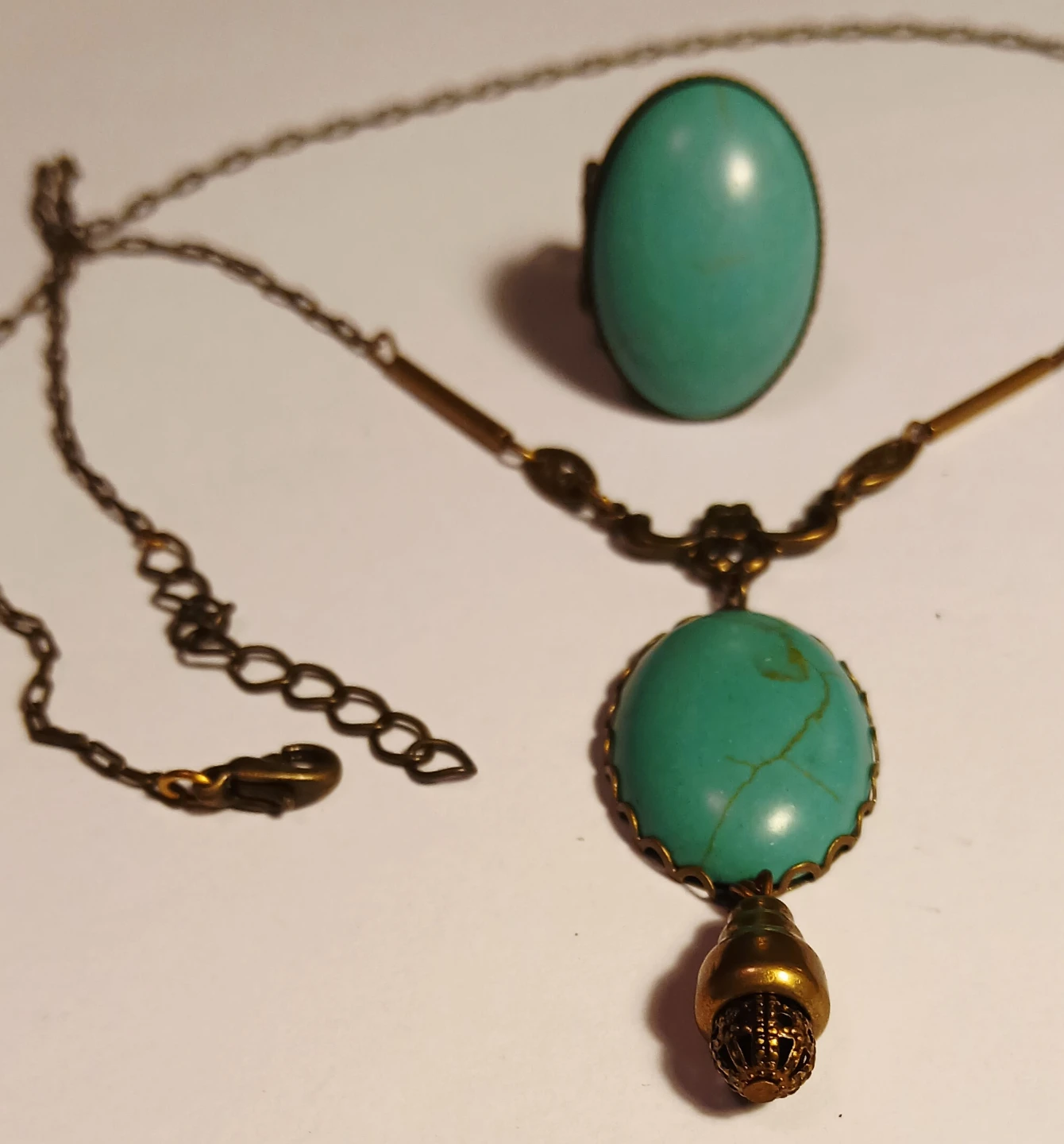 Turquoise Necklace and Ring Set - photo 4