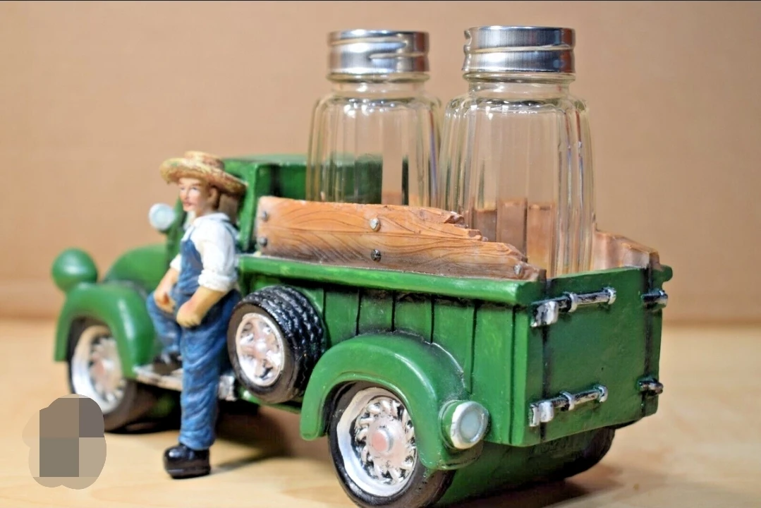 Farm Fresh Green Truck Salt and Pepper Shaker Set