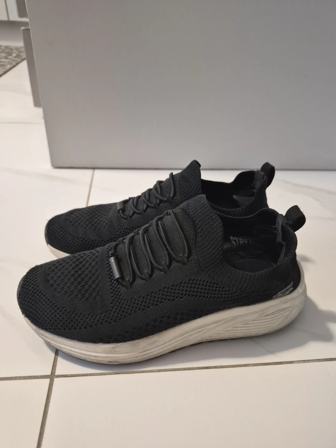 Skechers Black Knit Slip-On Sneakers