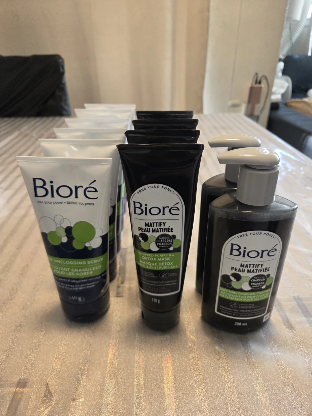 Biore Skincare Lot - Pore Unclogging Scrub, Detox Mask, Cleanser