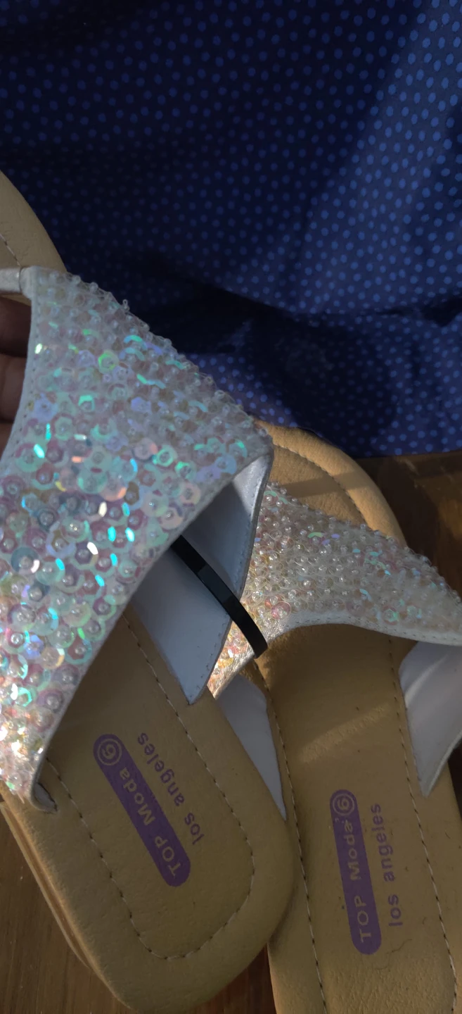 Top Moda Los Angeles Sequin Flip Flops - Size 6 - photo 2