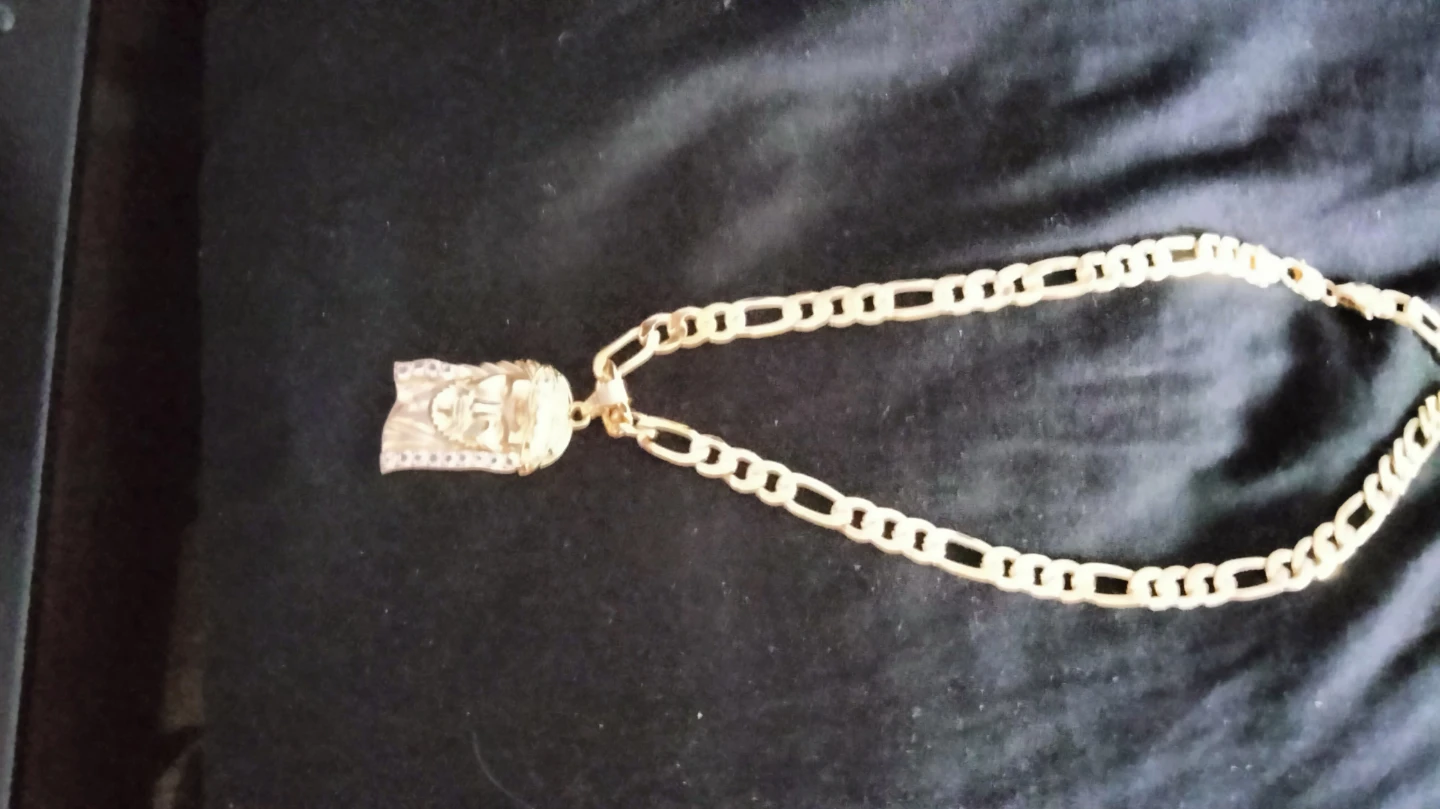 Gold Jesus Piece Pendant Necklace