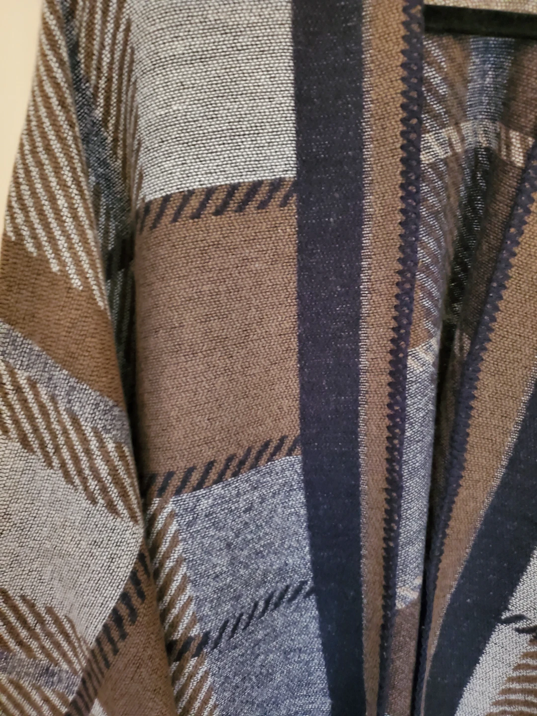 Plaid Knit Warm Poncho Wrap - photo 2