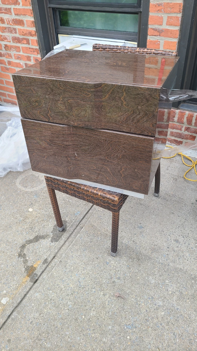 Brown Wood Grain 2-Drawer Nightstand/End Table