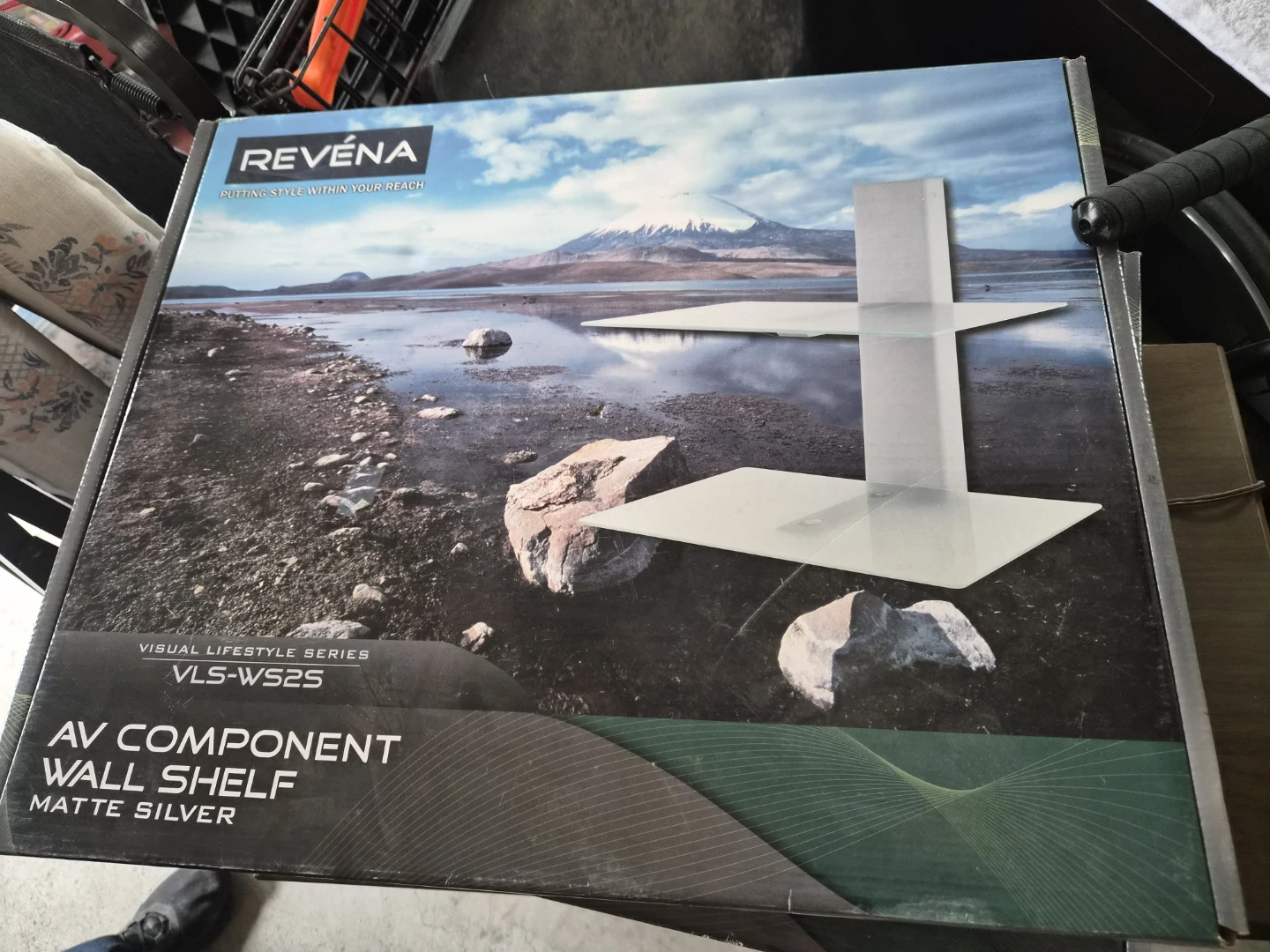 Revena AV Component Wall Shelf VLS-WS25 Matte Silver