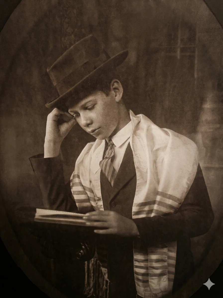 Antique Early 20th C. Jewish Bar Mitzvah Oval Portrait - photo 2