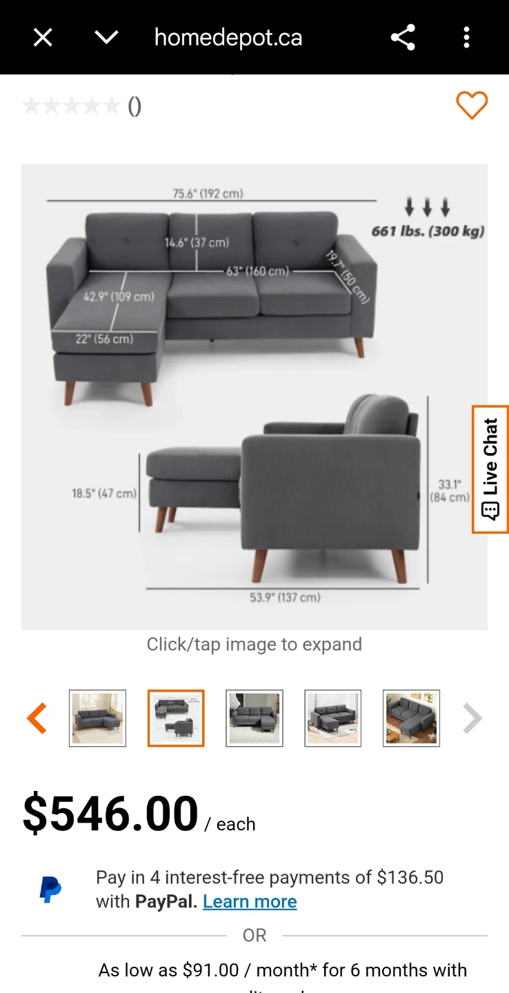 Grey Sectional Sofa with Chaise - photo 5