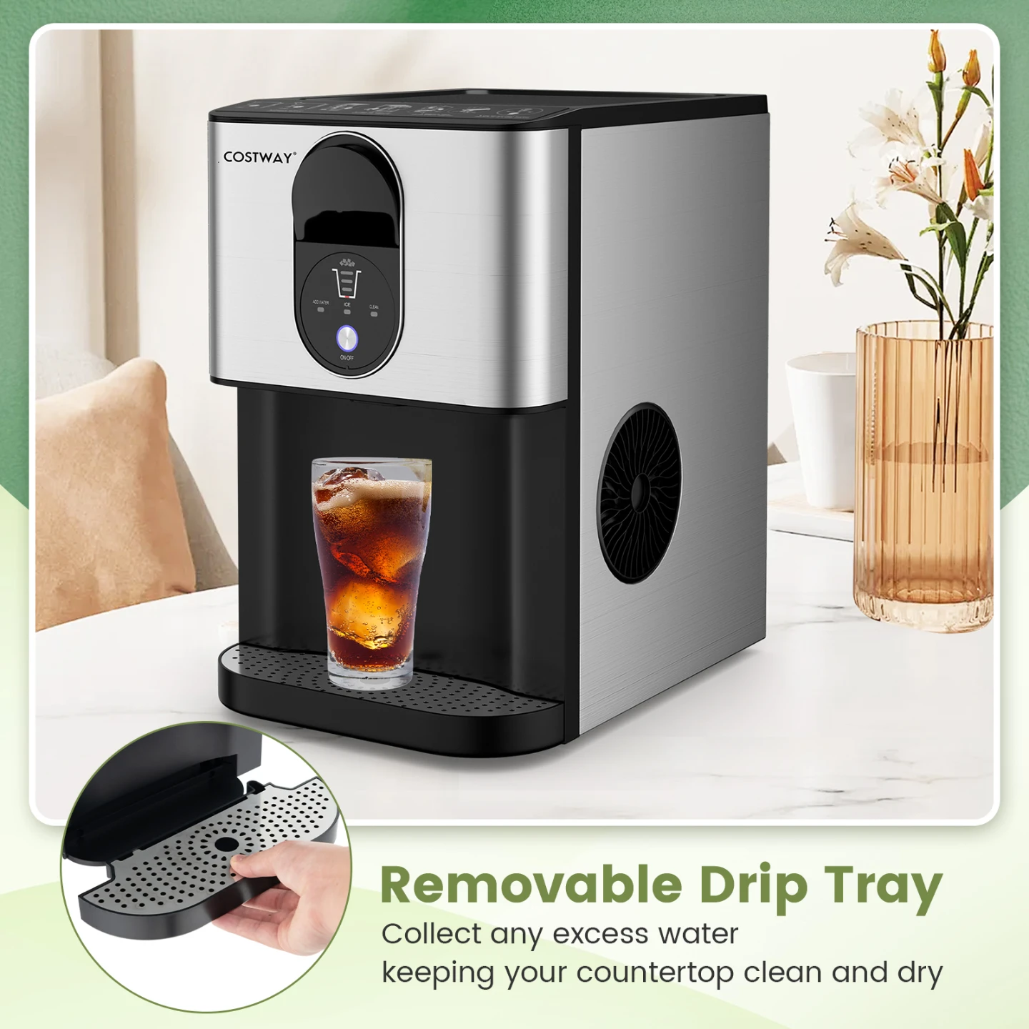Costway Countertop Nugget Ice Maker, Soft Chewable Pellet Ice - photo 4