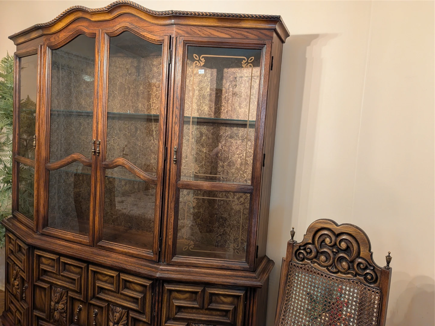 Vintage Dining Set with China Cabinet and Chairs - photo 3