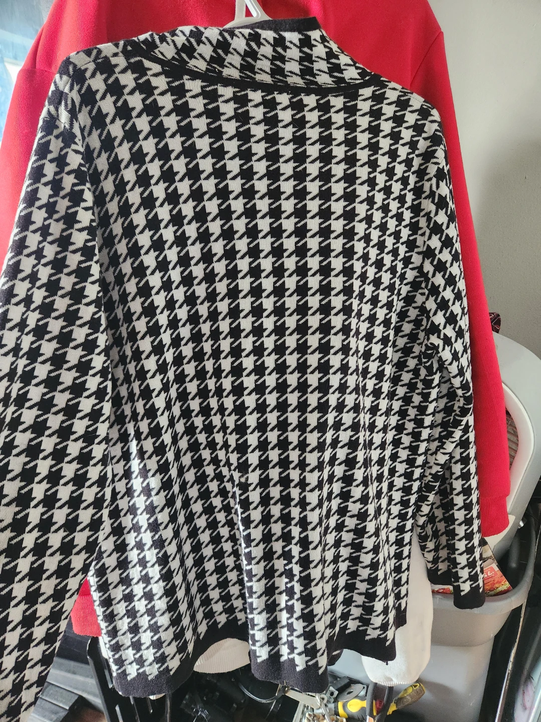 Houndstooth Zip-Up Cardigan - photo 3