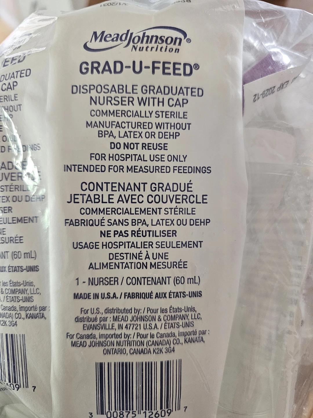 Mead Johnson Grad-U-Feed Disposable Nurser with Cap