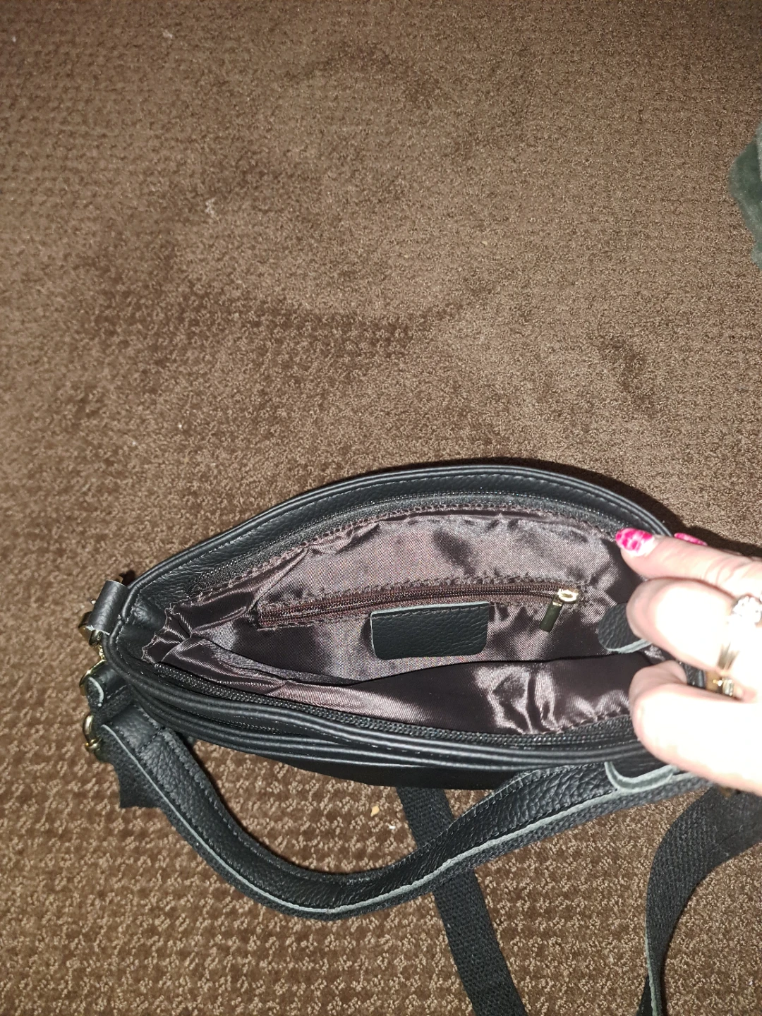 Black Leather Crossbody Purse - photo 3
