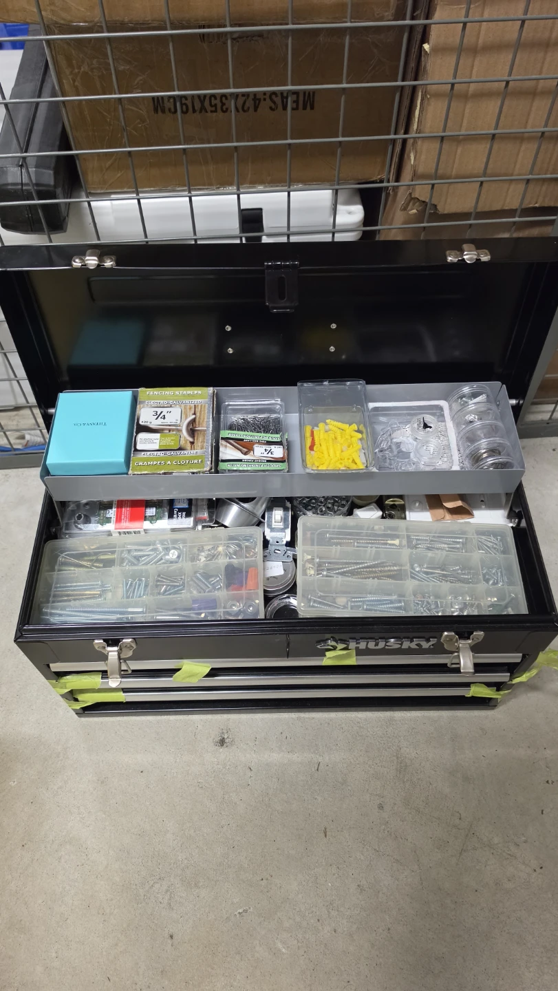Husky 20-inch 3-Drawer Metal Portable Tool Box with Tray - photo 2