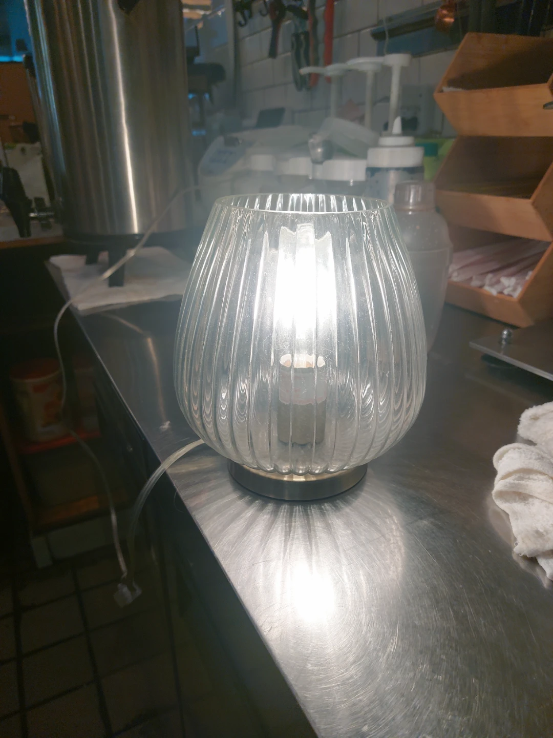Clear Fluted Glass Accent Lamp