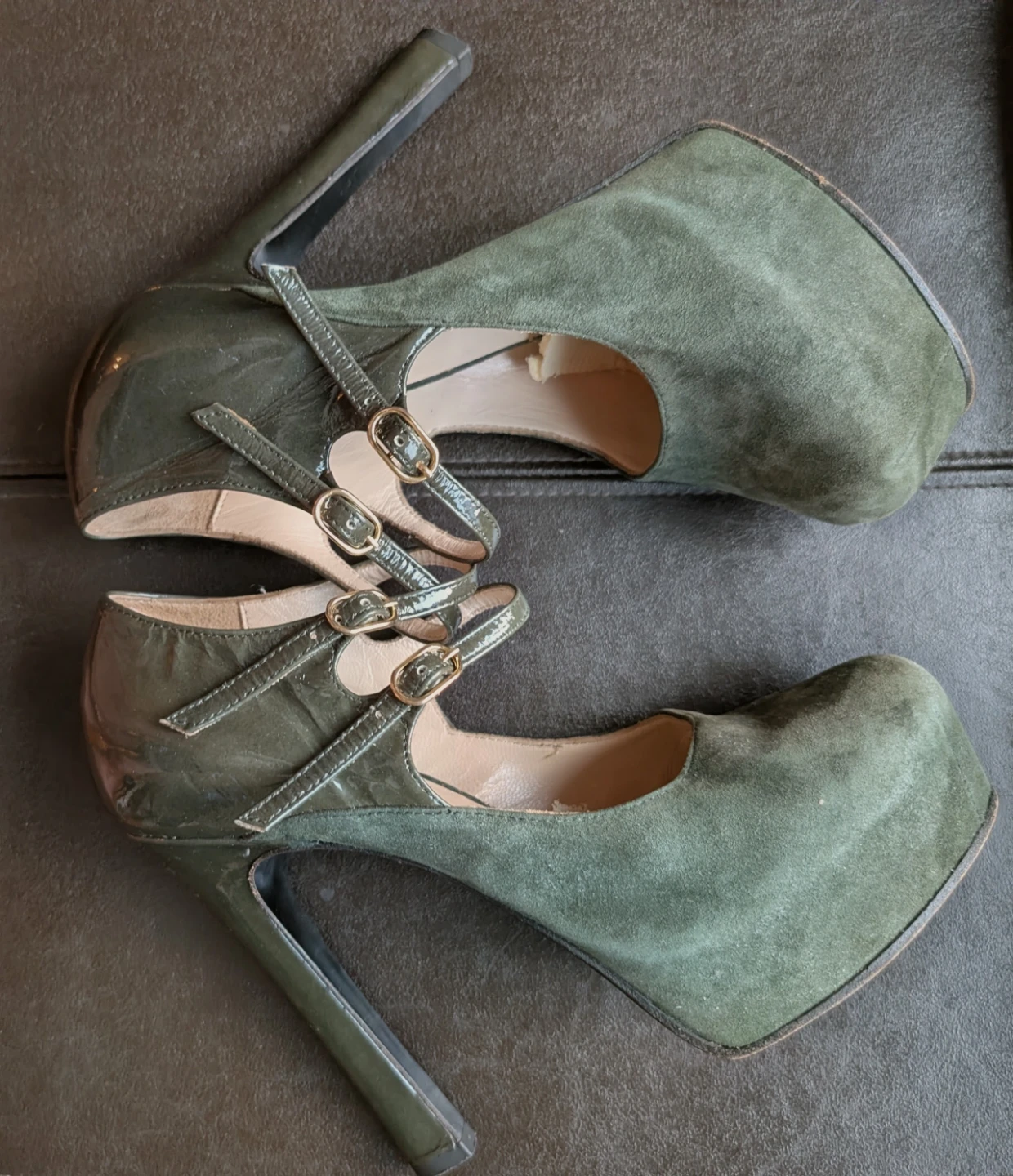 Giorgio Sella Green Platform Heels Size 37 - photo 4