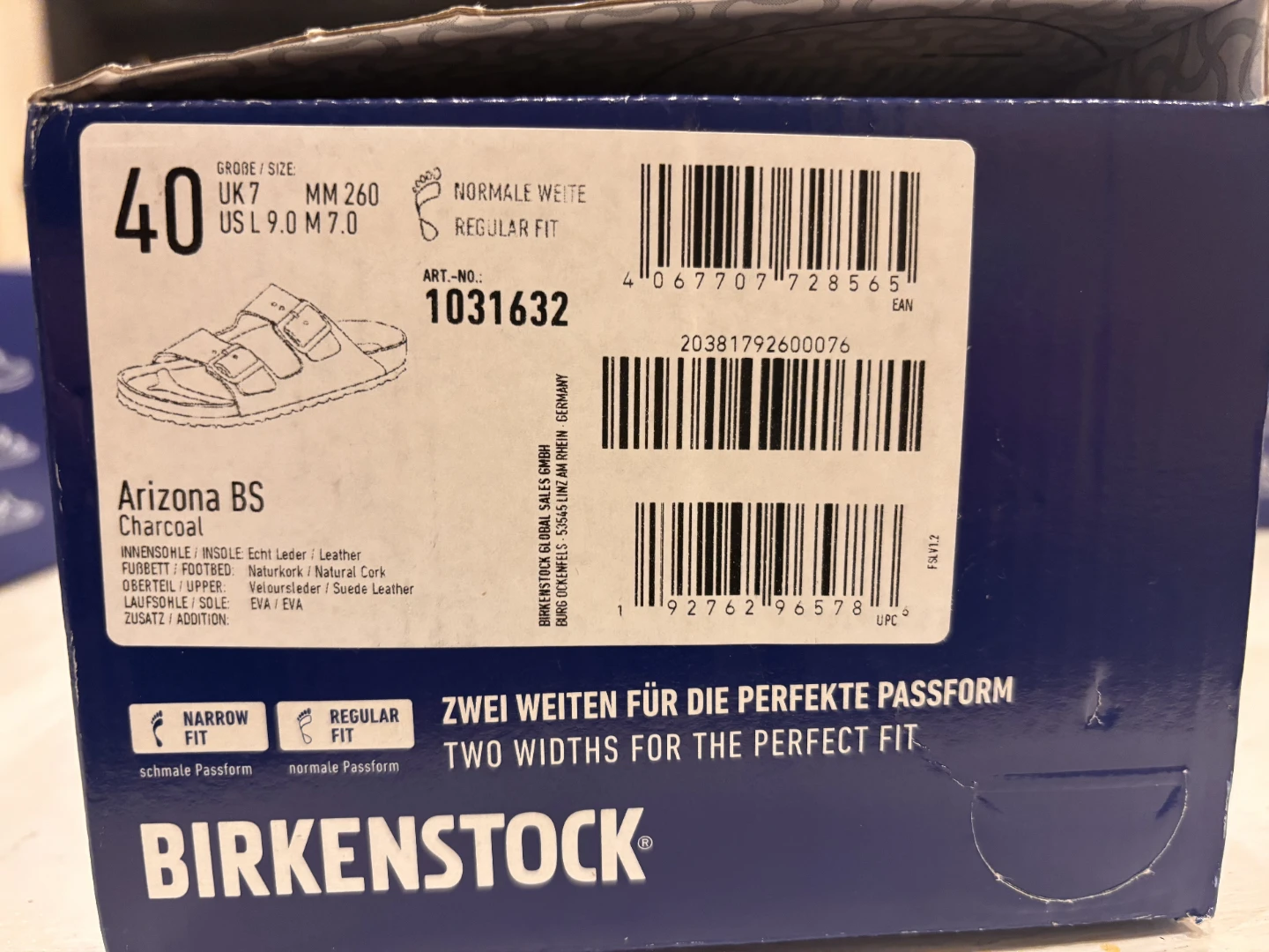 Birkenstock Arizona Charcoal Suede Sandals Size 40 - photo 2
