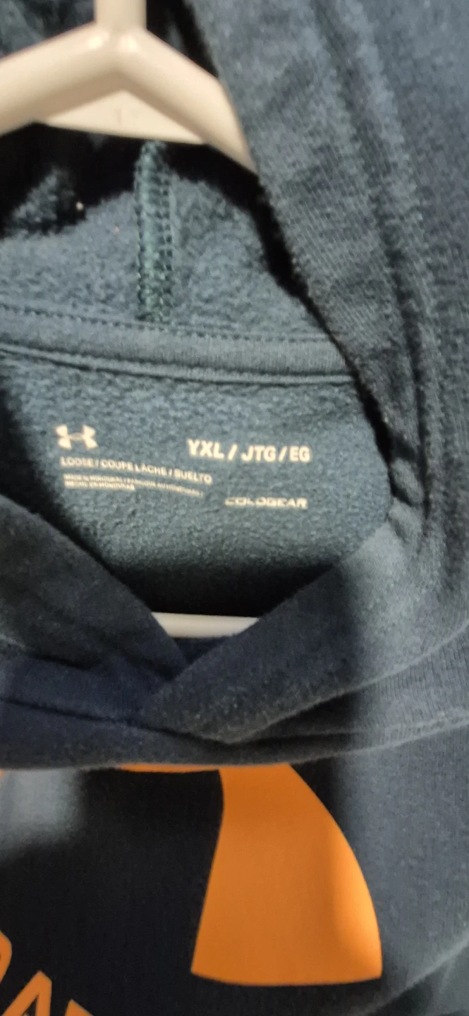 Under Armour Hoodie Youth YXL Orange Logo Teal - photo 2