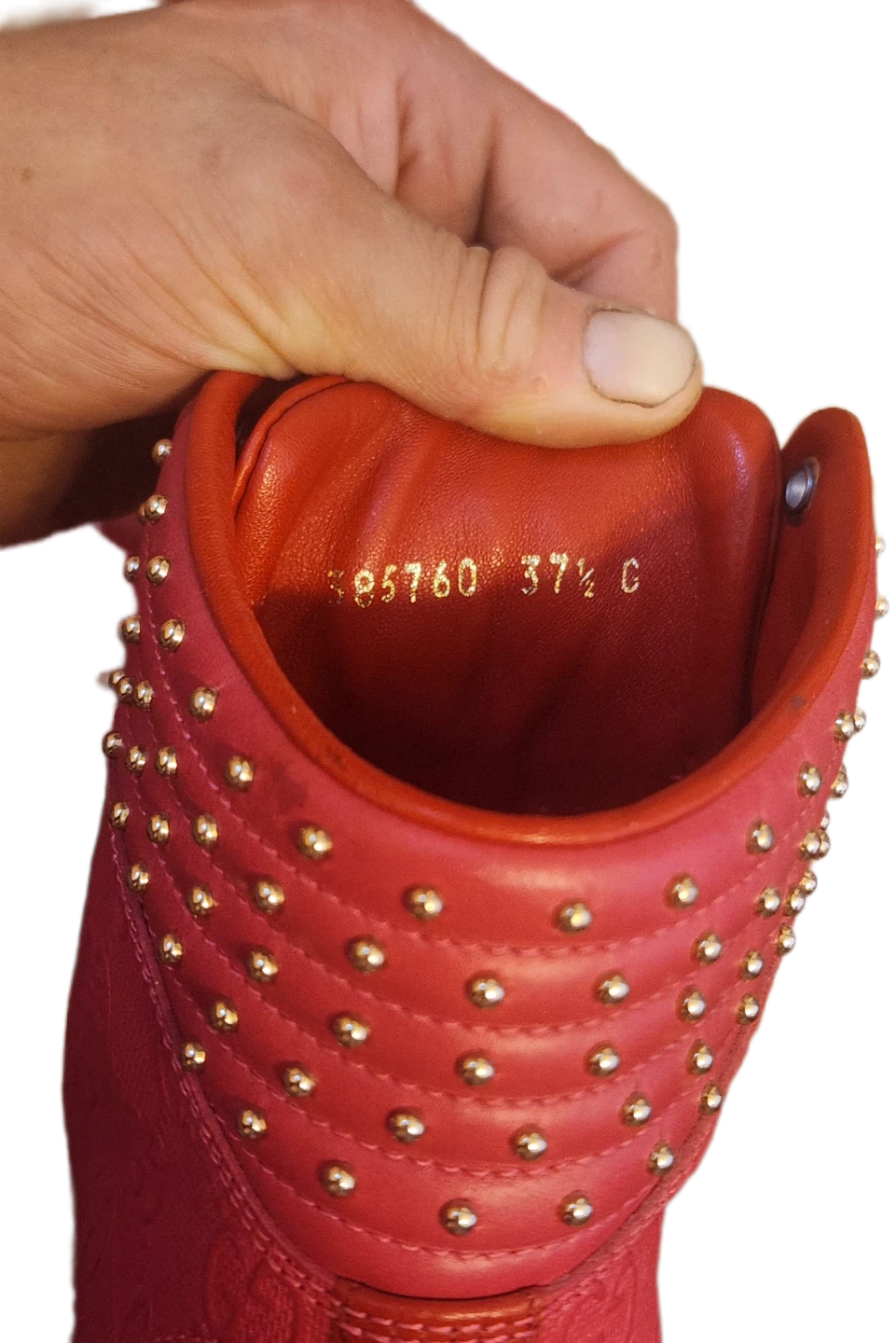 Womens Gucci limited edition guissima pink/red hightops sz37.5 - photo 3