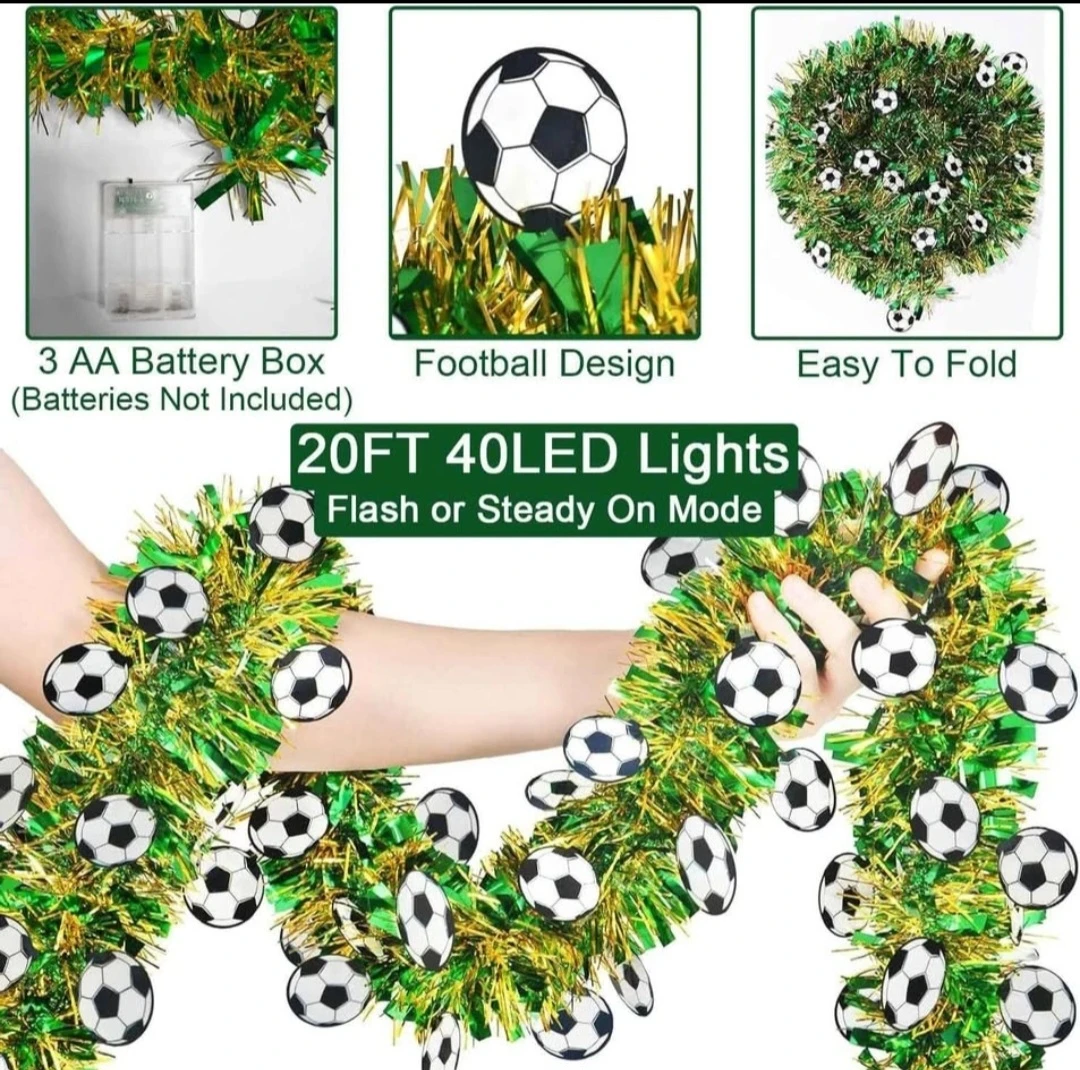 20ft 40 LED Football Themed Lights - photo 2
