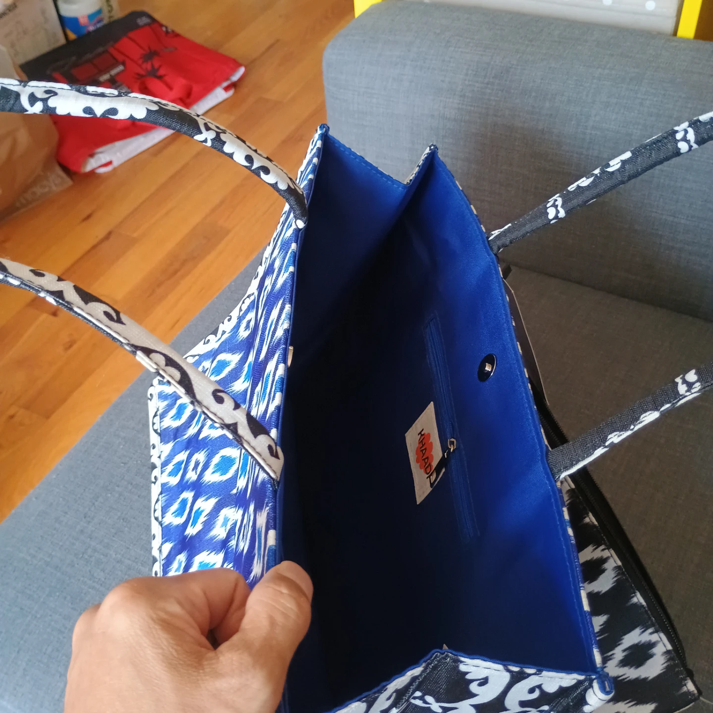 Khaadi Blue Ikat Print Tote Bag - photo 5