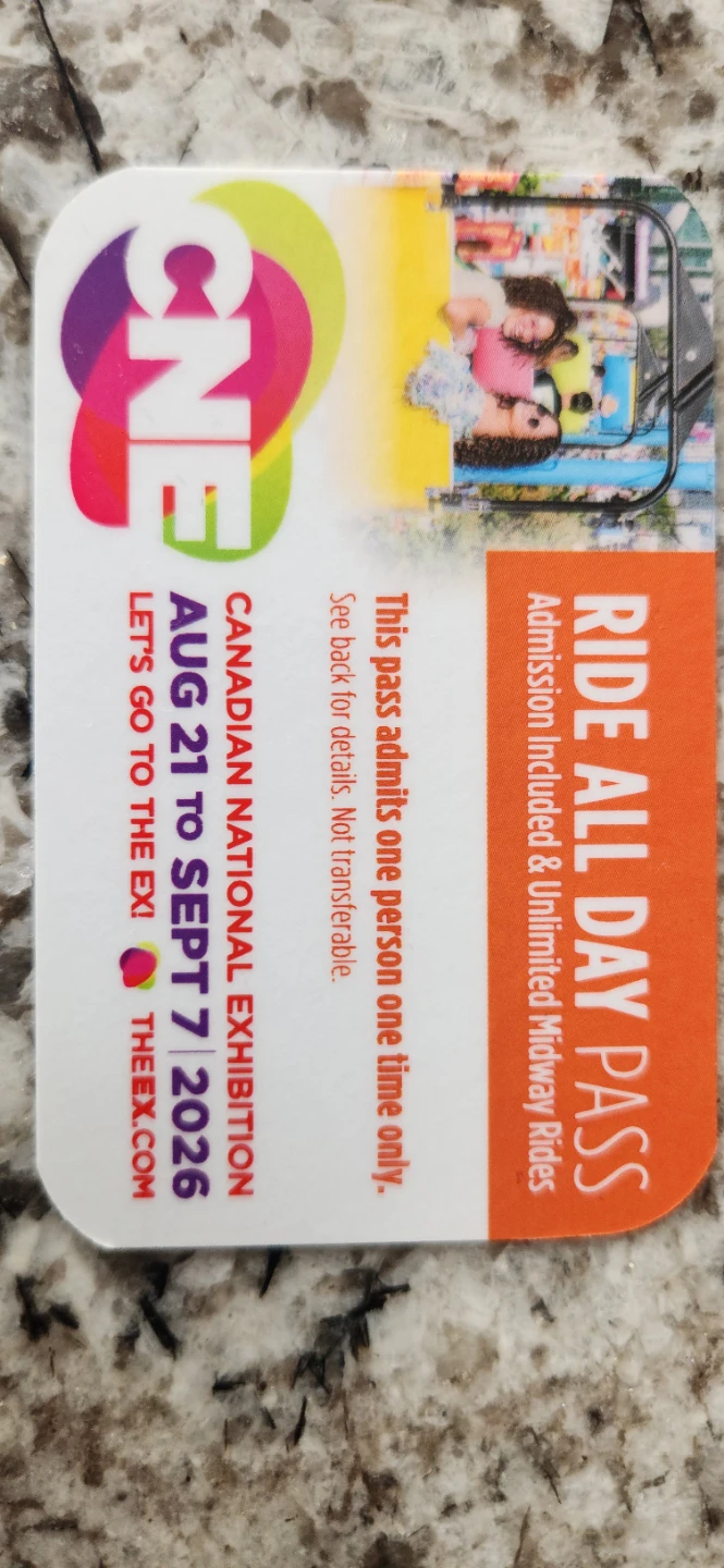 Cne admission and Ride All Day Pass