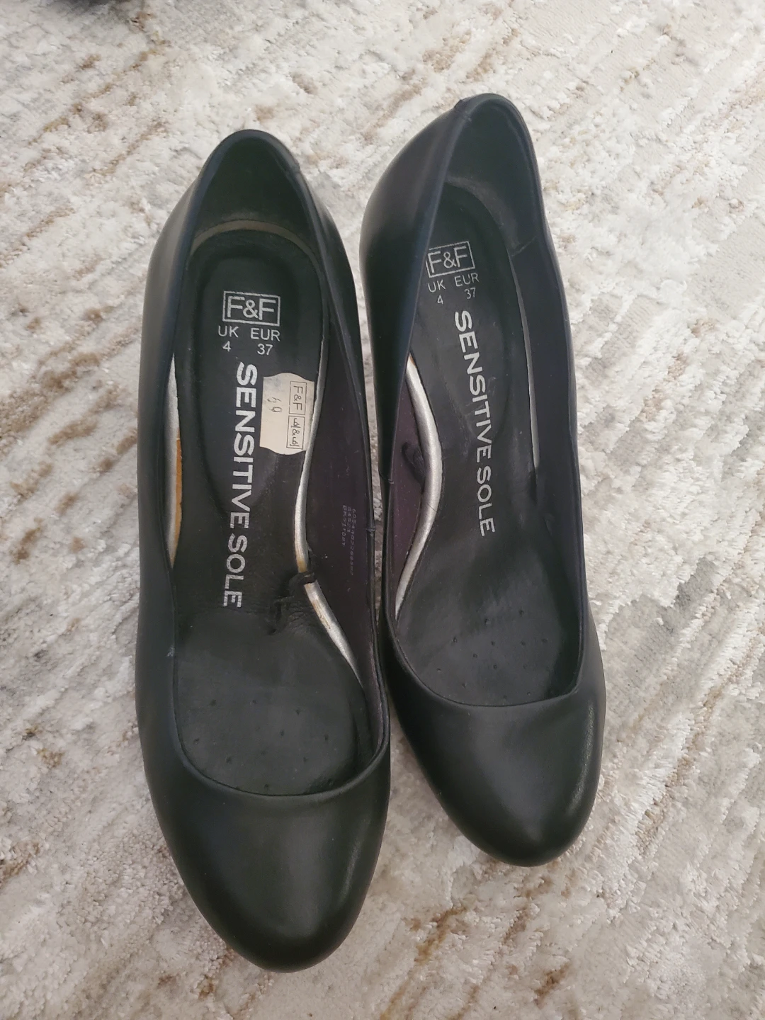 F&F Black Heel Shoes Size 4 UK / 37 EUR