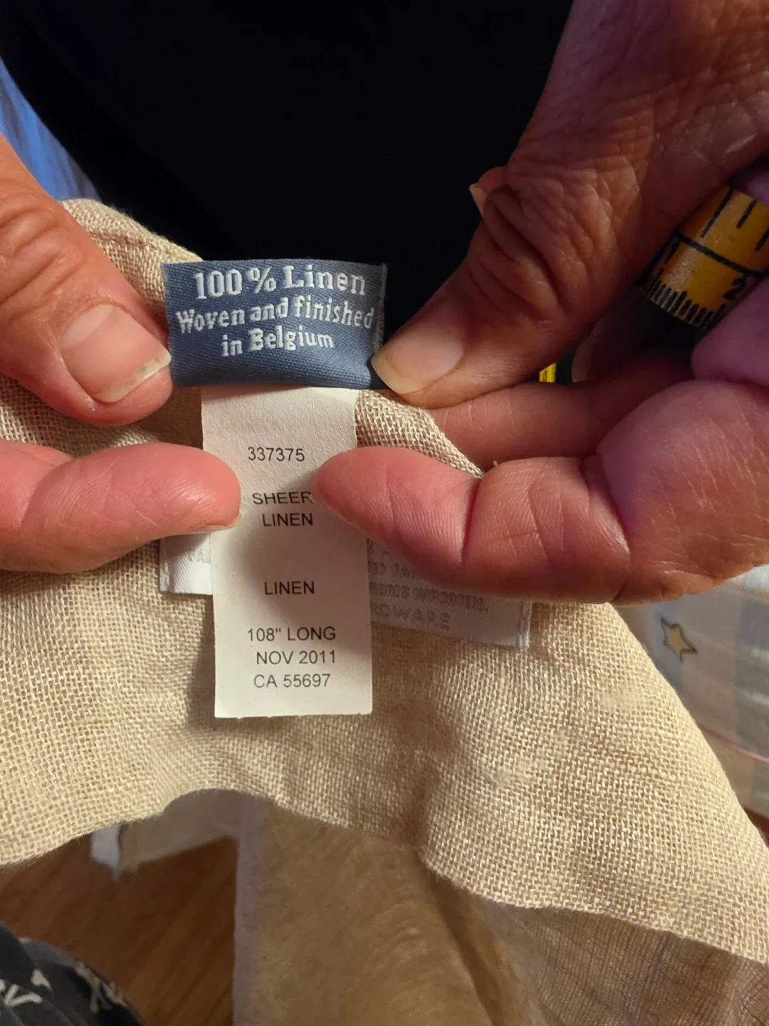 2 Linen Fabric Sheers for curtains. - 108" Long - photo 5