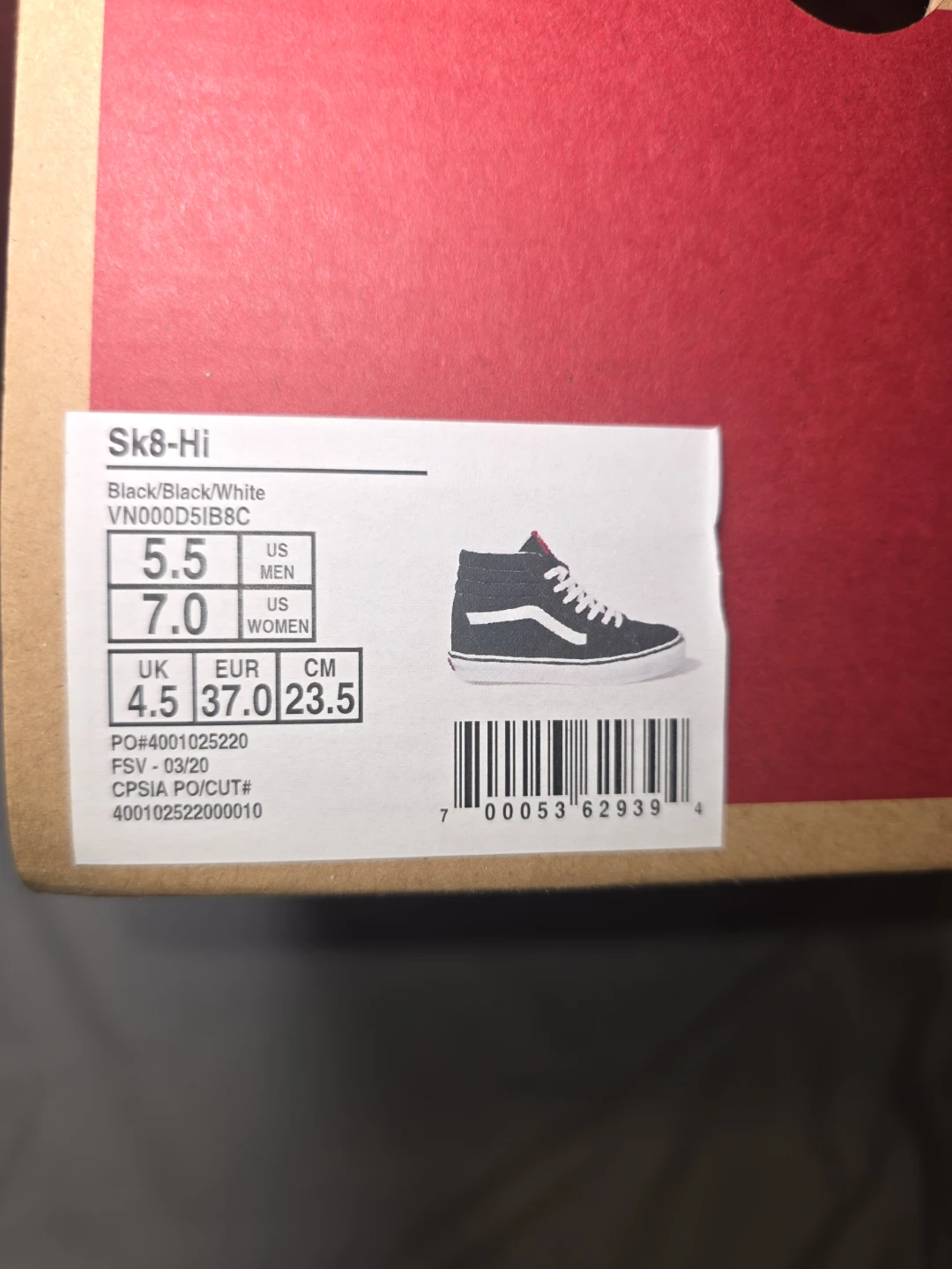 Vans Sk8-Hi Black/Black/White Shoes - photo 2