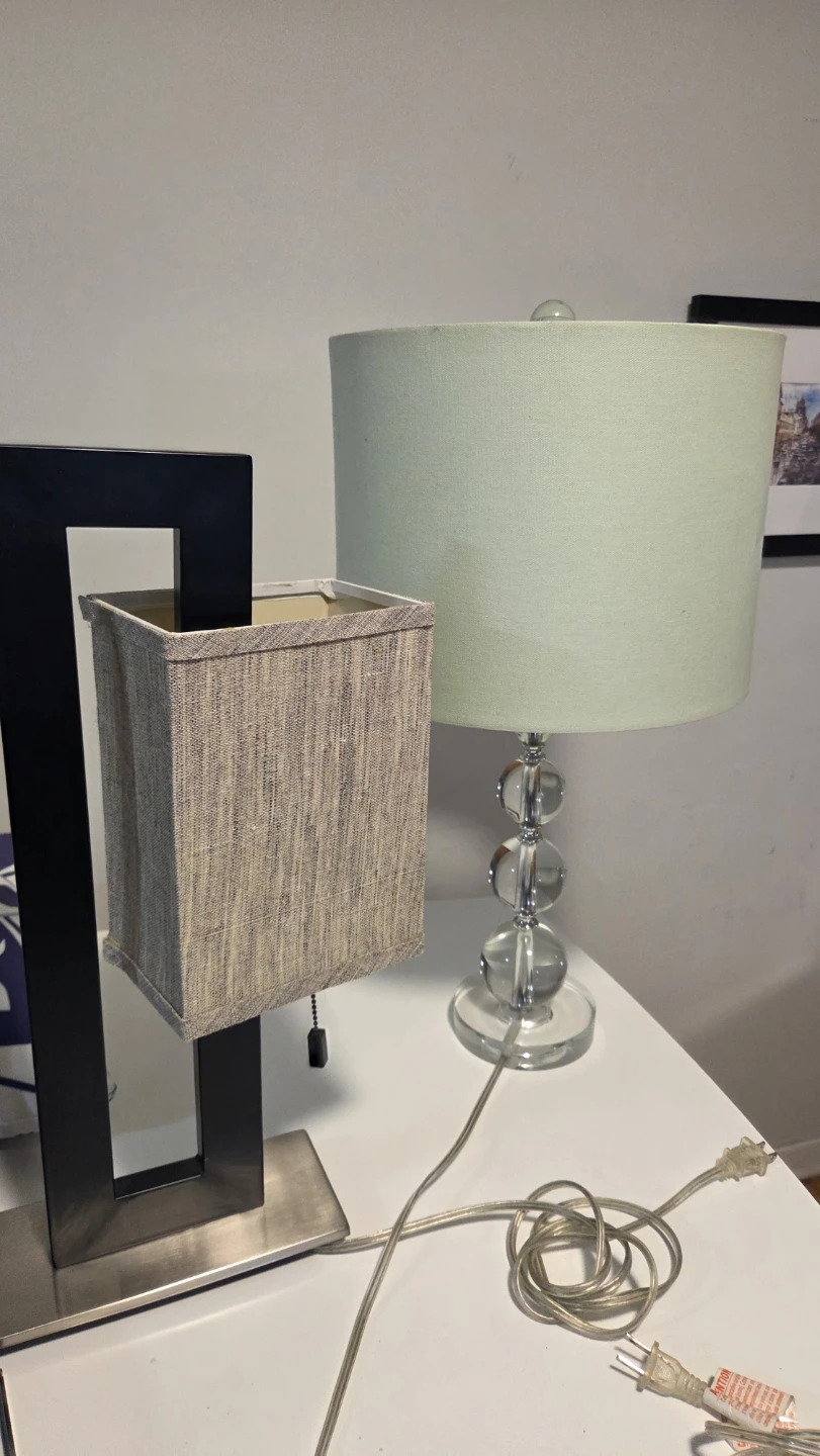 Modern Table Lamp with Square Fabric Shade