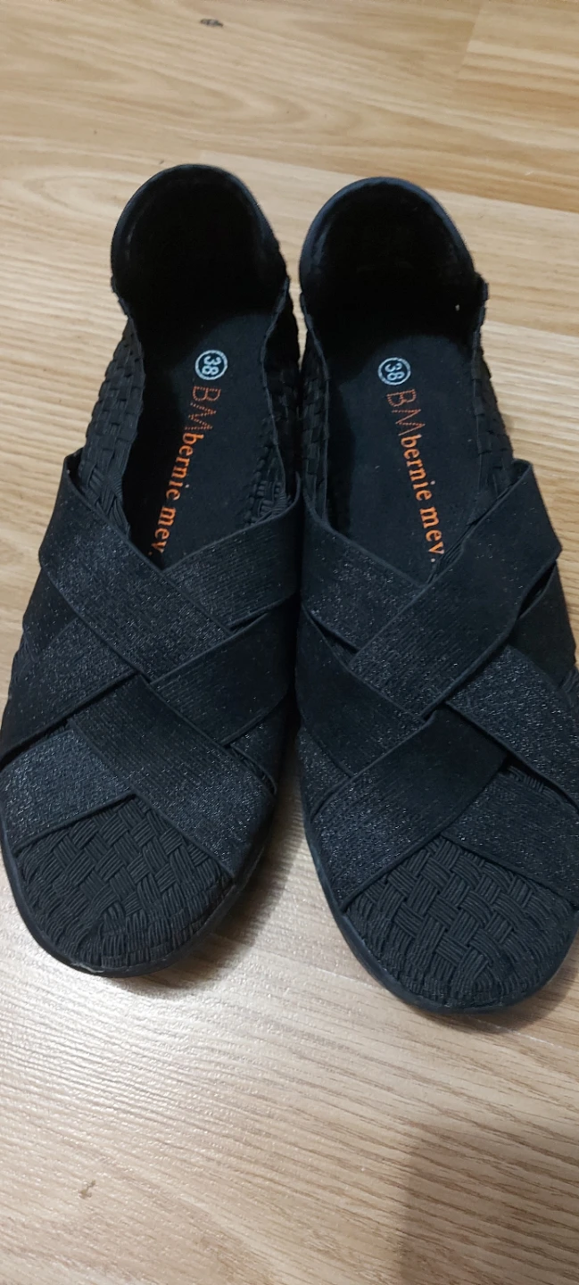 Bernie Mev. Black Woven Flats Size 38
