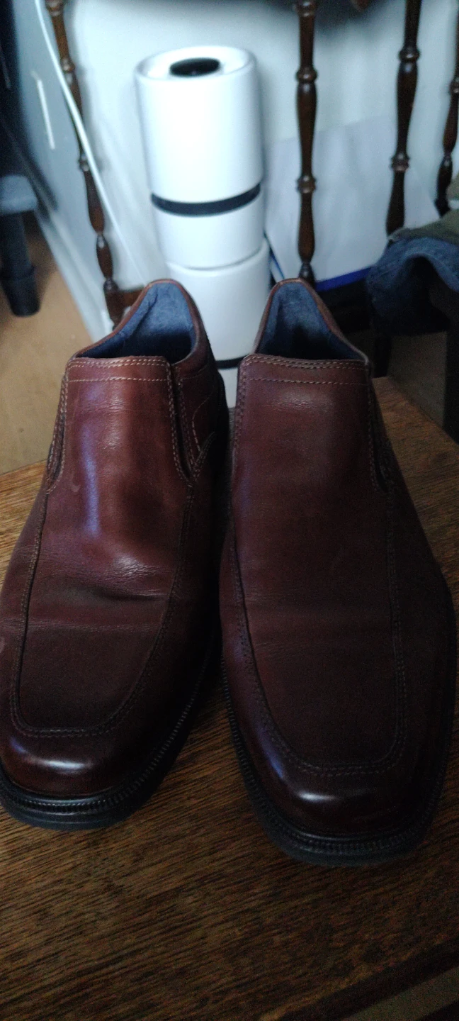 Men's Brown Leather Slip-On Dress Shoes - photo 4