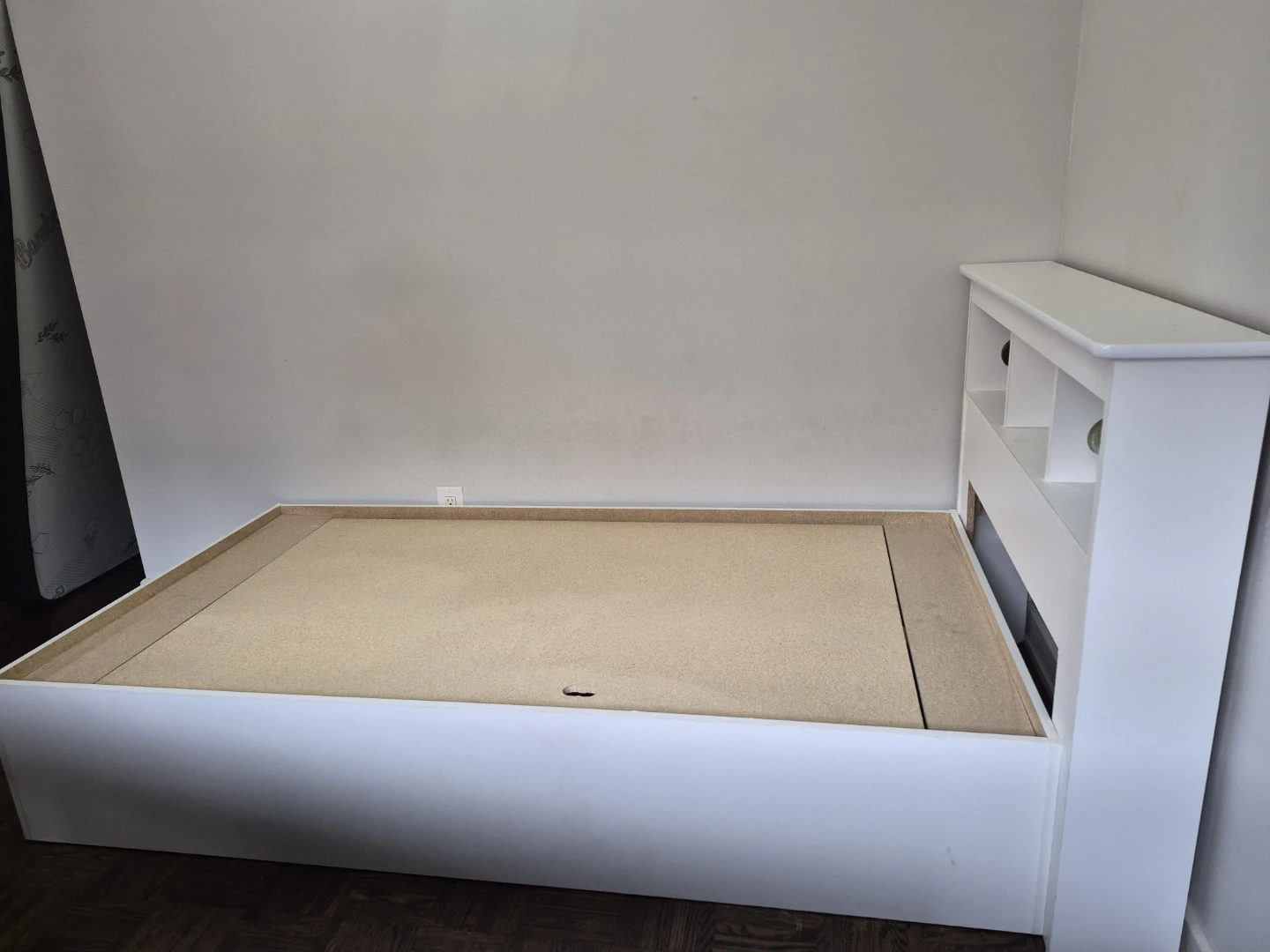 White Twin Bed Frame with Bookshelf Headboard - photo 4